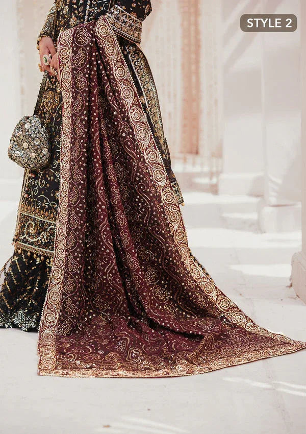 Aik Atelier | MAROON TUSSAR SILK CHUNRI SHAWL - Rang-e-Khaas