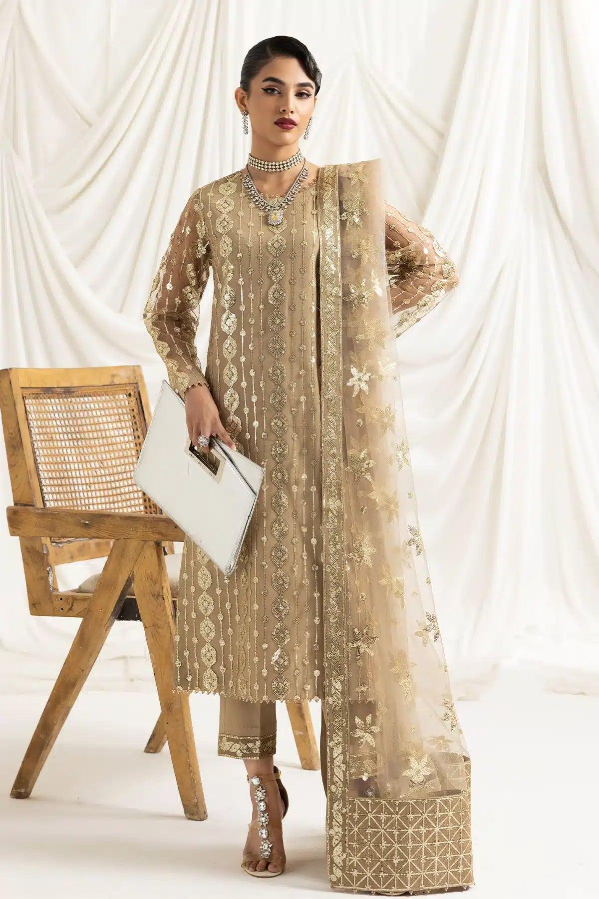 Alizeh | Dua Formals 23 | DUA-V02D01B- AIREEN(IVORY BEIGE) - Rang-e-Khaas