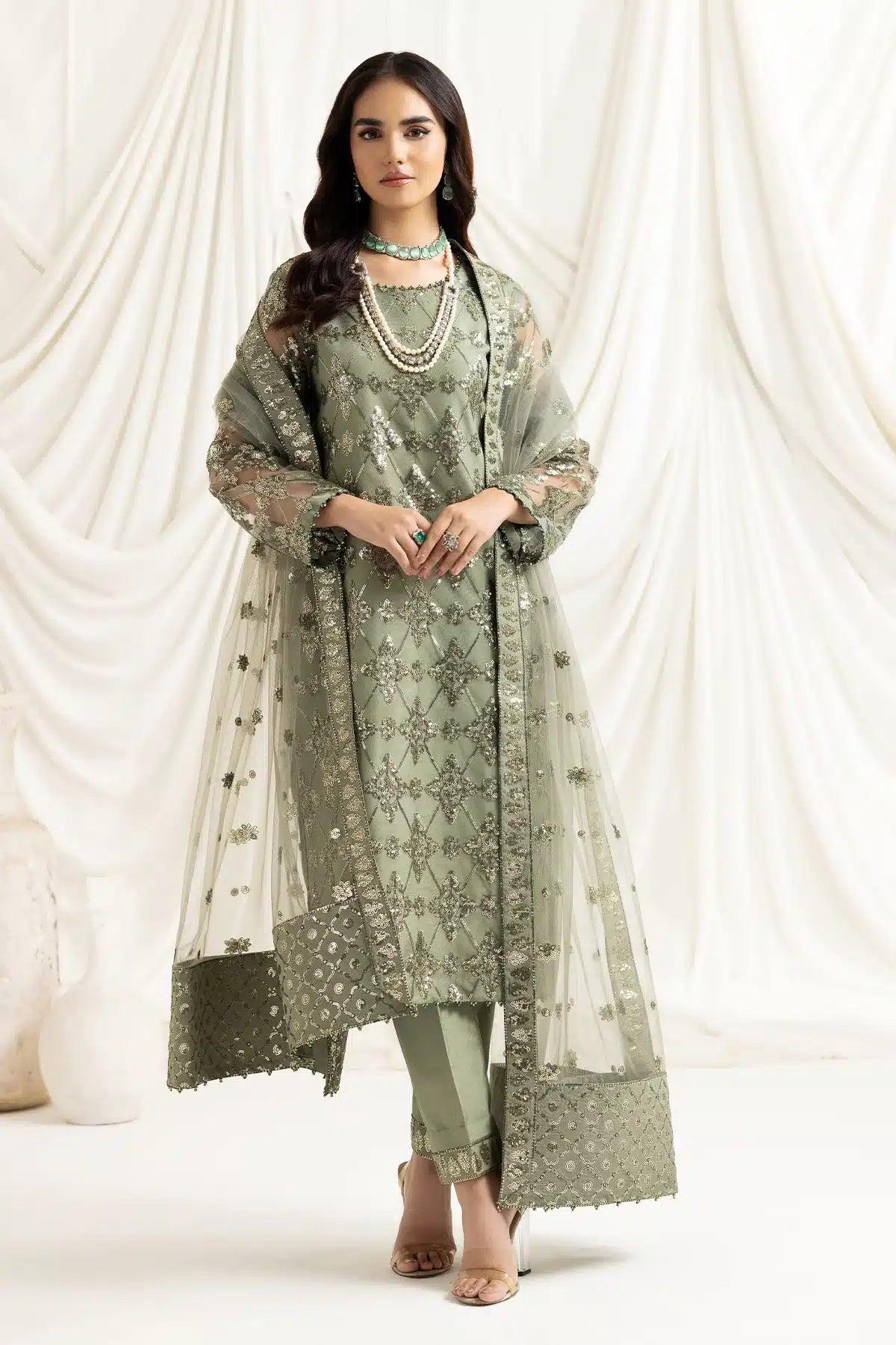 Alizeh | Dua Formals 23 | DUA-V02D02B-ALARA(PISTACHIO) - Rang-e-Khaas