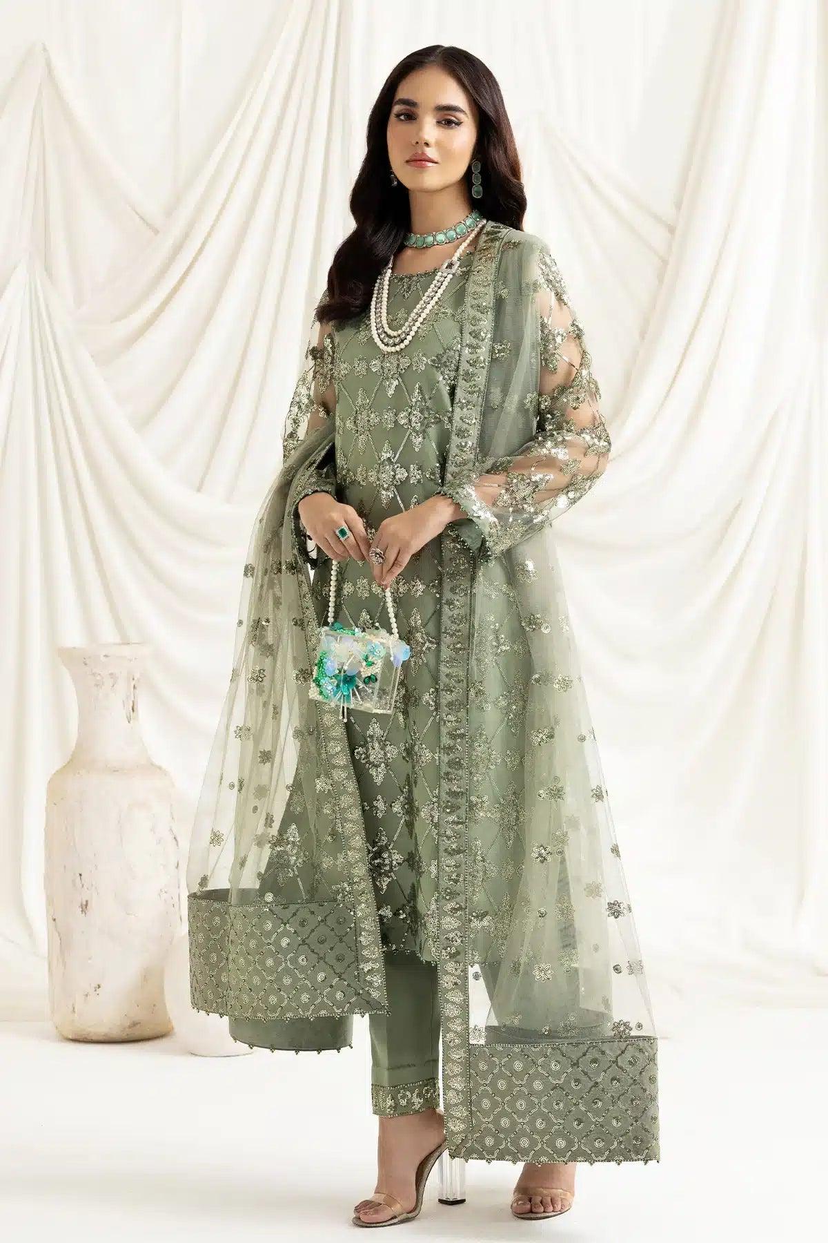 Alizeh | Dua Formals 23 | DUA-V02D02B-ALARA(PISTACHIO) - Rang-e-Khaas