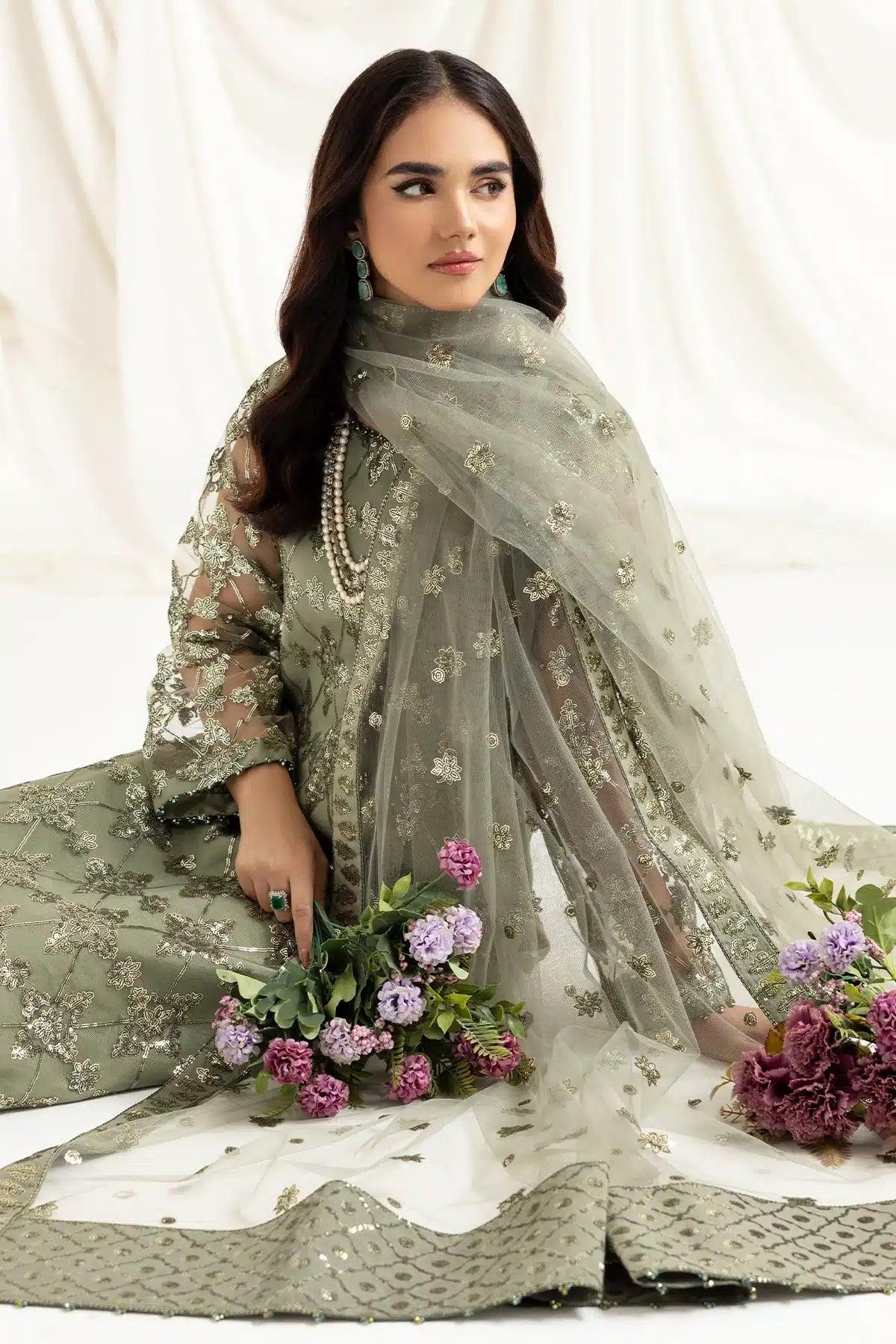 Alizeh | Dua Formals 23 | DUA-V02D02B-ALARA(PISTACHIO) - Rang-e-Khaas