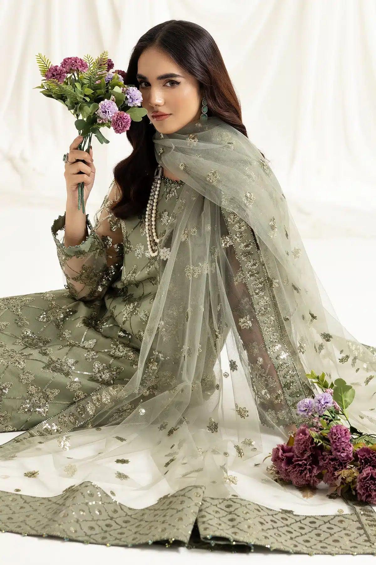 Alizeh | Dua Formals 23 | DUA-V02D02B-ALARA(PISTACHIO) - Rang-e-Khaas