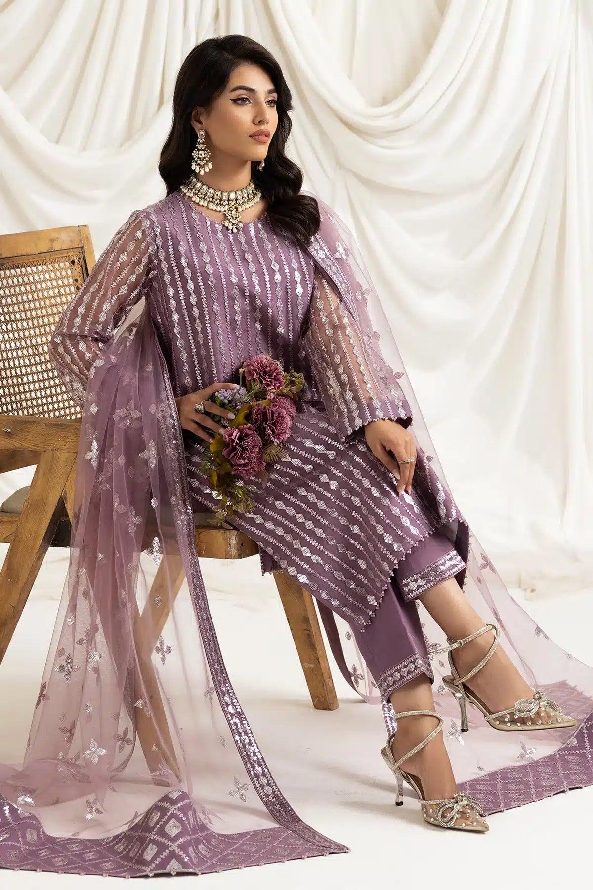 Alizeh | Dua Formals 23 | DUA-V02D03B-AYSAL(LILAC) - Rang-e-Khaas