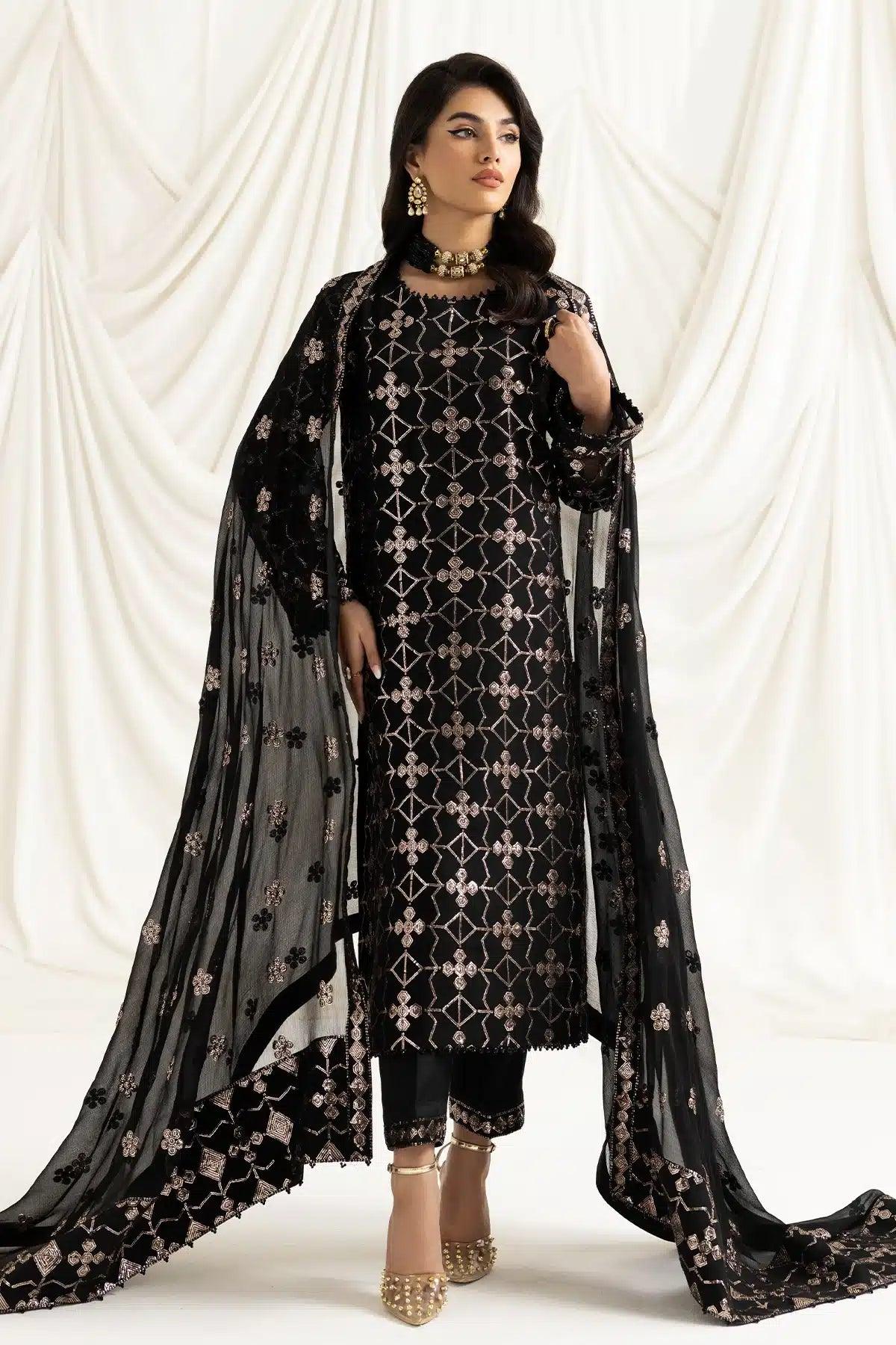 Alizeh | Dua Formals 23 | DUA-V02D04A-NAZIK(BLACK) - Rang-e-Khaas