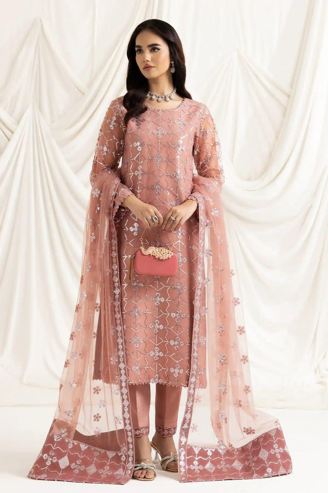 Alizeh | Dua Formals 23 | DUA-V02D04B-NAZIK(PINK) - Rang-e-Khaas
