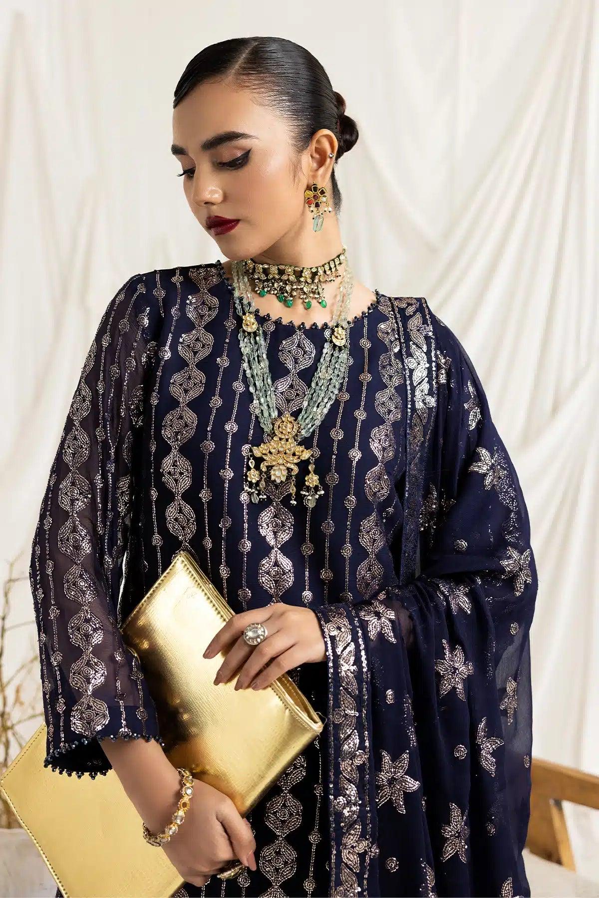 Alizeh | Dua Formals 23 | DUA-V02D01A- AIREEN(NAVY BLUE) - Rang-e-Khaas