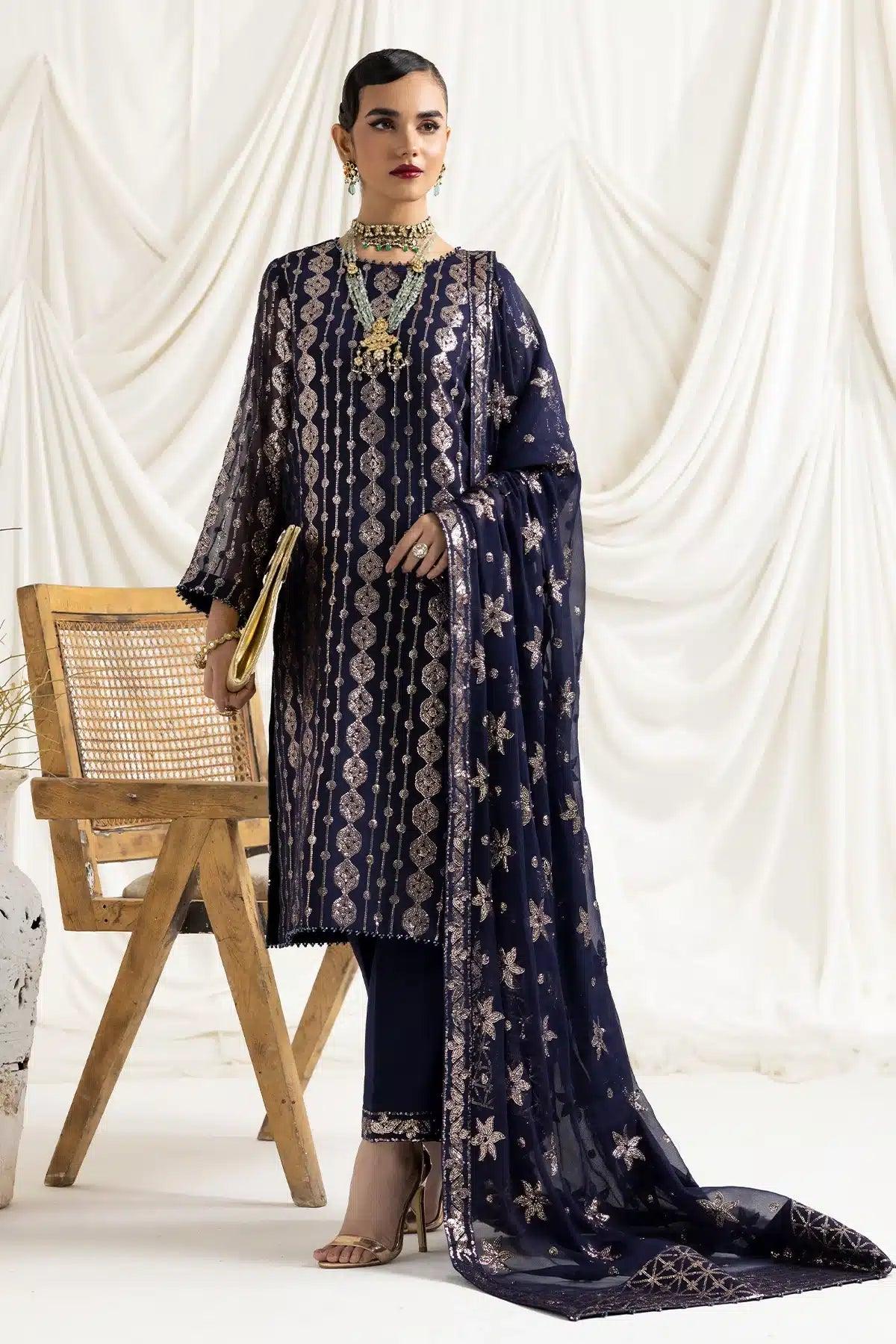 Alizeh | Dua Formals 23 | DUA-V02D01A- AIREEN(NAVY BLUE) - Rang-e-Khaas