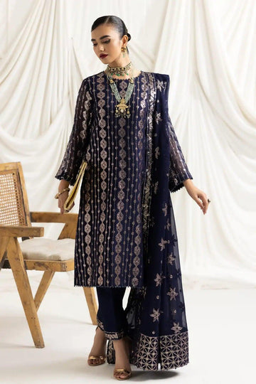 Alizeh | Dua Formals 23 | DUA-V02D01A- AIREEN(NAVY BLUE) - Rang-e-Khaas