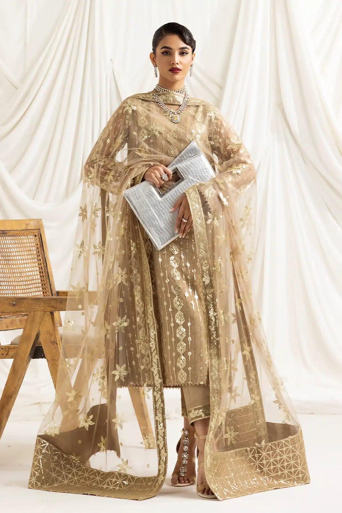 Alizeh | Dua Formals 23 | DUA-V02D01B- AIREEN(IVORY BEIGE) - Rang-e-Khaas