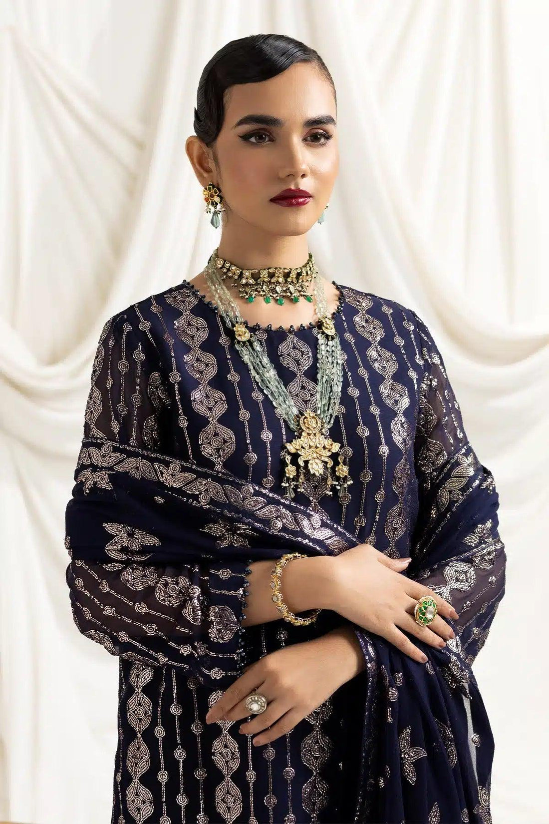 Alizeh | Dua Formals 23 | DUA-V02D01A- AIREEN(NAVY BLUE) - Rang-e-Khaas