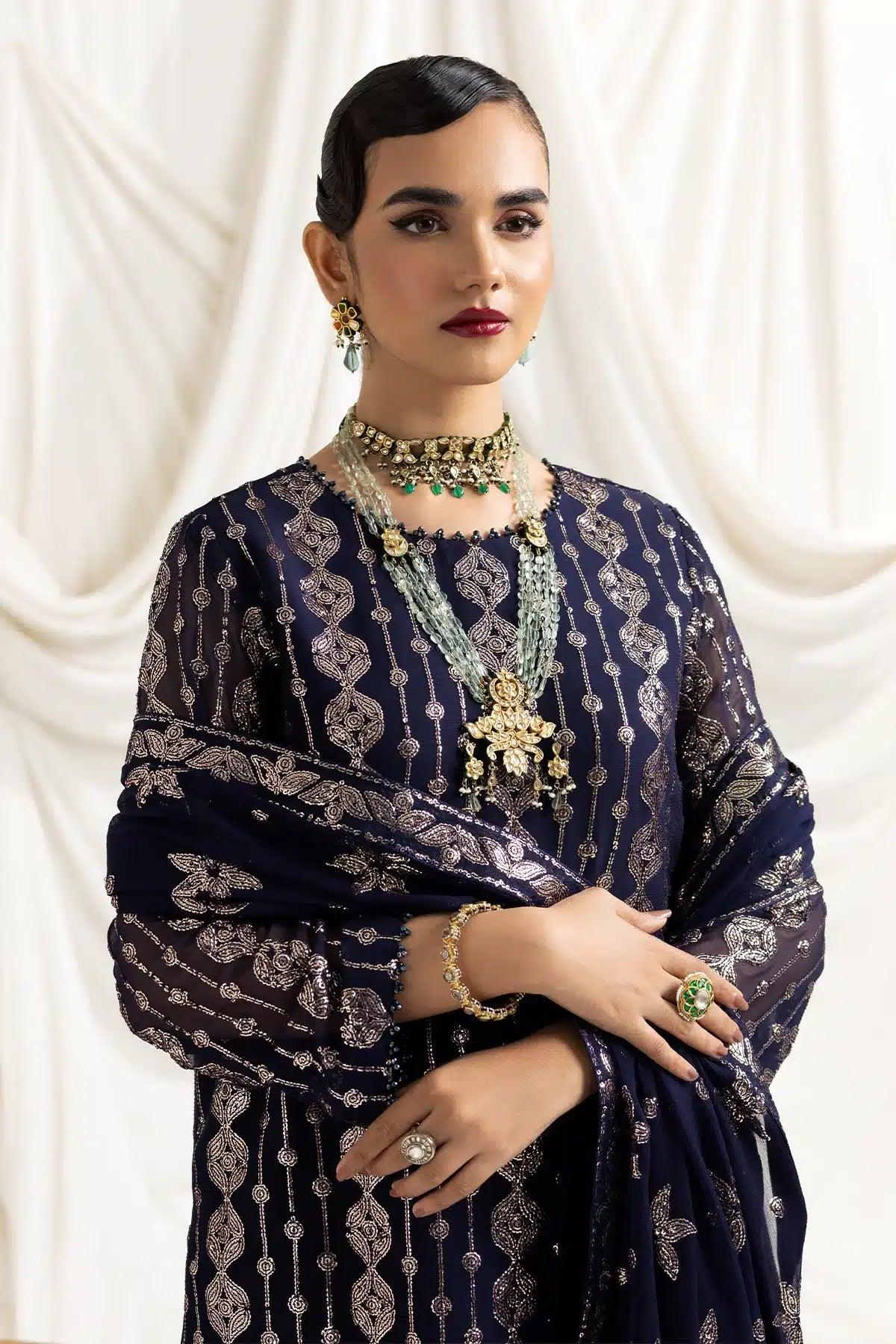 Alizeh | Dua Formals 23 | DUA-V02D01A- AIREEN(NAVY BLUE) - Rang-e-Khaas