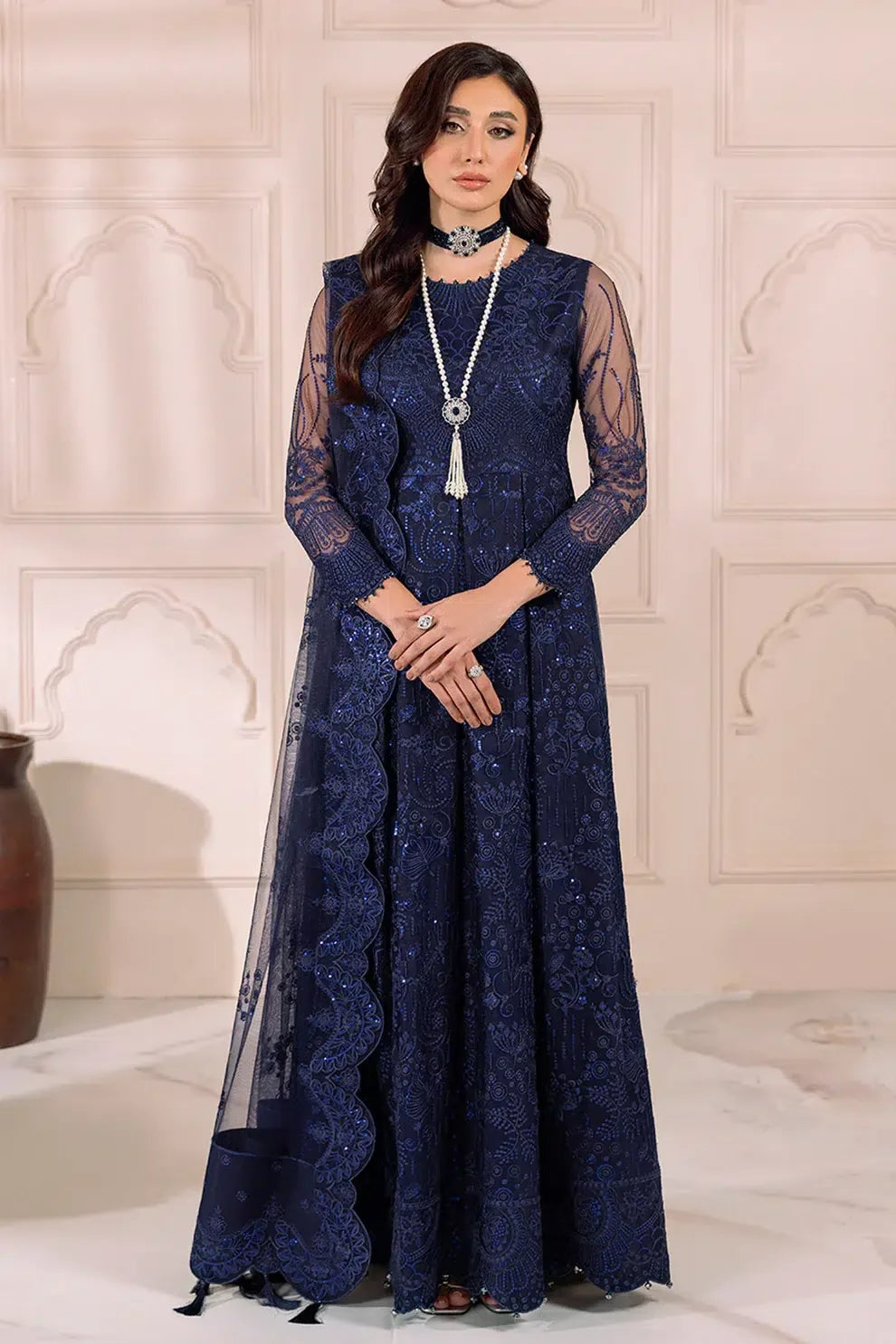 Alizeh | Dua Formals 23 | DUA-V01D01A- KHIRAD ( BLUE ) - Rang-e-Khaas
