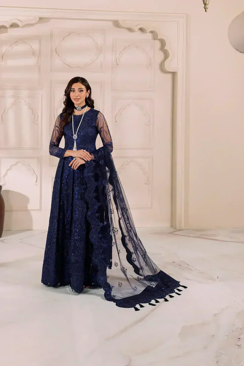 Alizeh | Dua Formals 23 | DUA-V01D01A- KHIRAD ( BLUE ) - Rang-e-Khaas