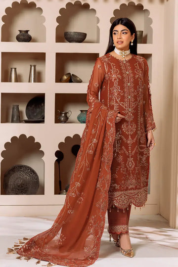 Alizeh | Dua Formals 23 | DUA-V01D02A- LYRA ( RUST ) - Rang-e-Khaas