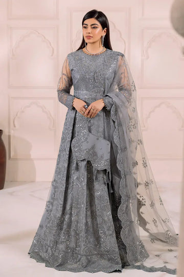 Alizeh | Dua Formals 23 | DUA-V01D01B- KHIRAD ( GREY ) - Rang-e-Khaas