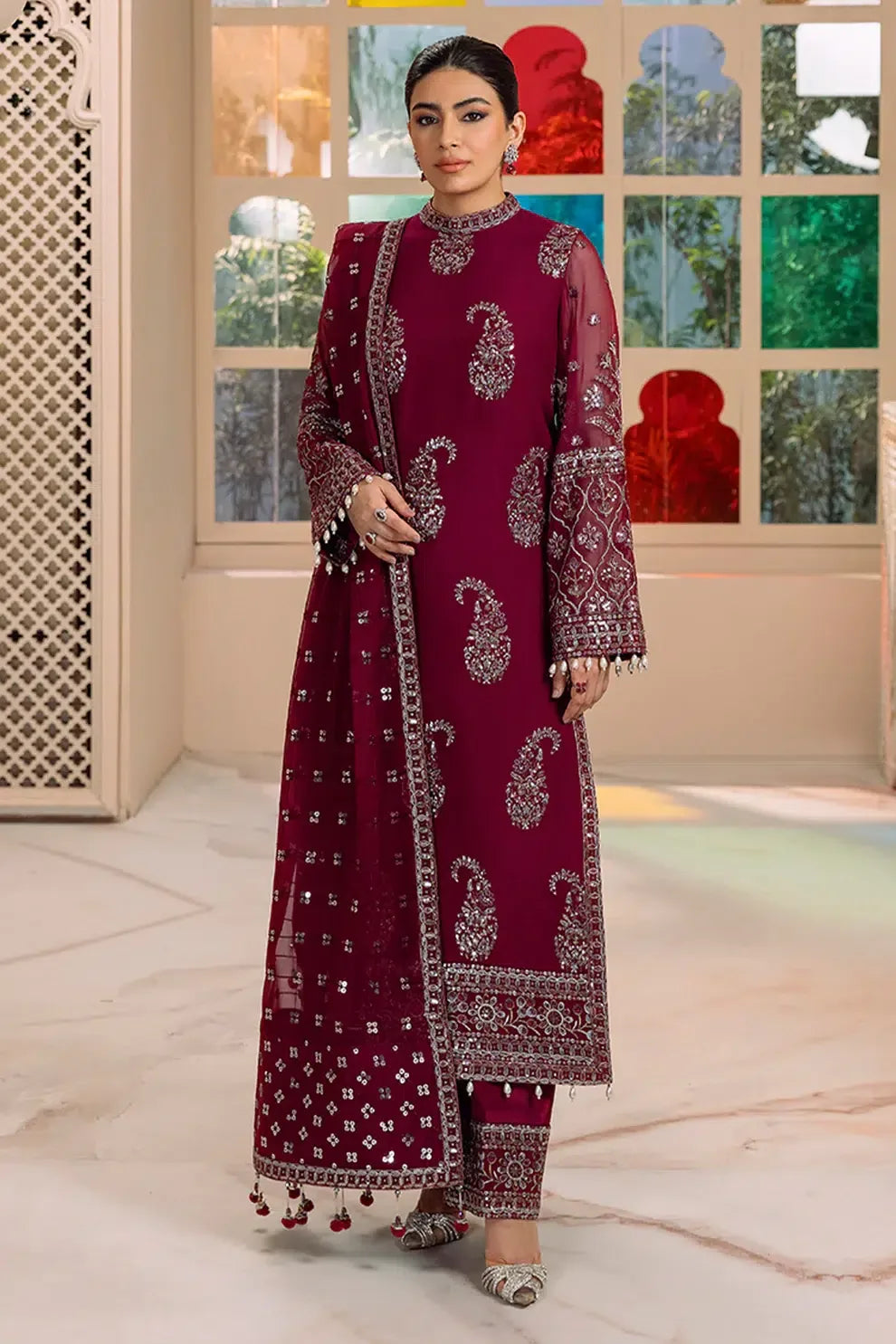 Alizeh | Dua Formals 23 | DUA-V01D06A- AMAYA ( MAGENTA ) - Rang-e-Khaas