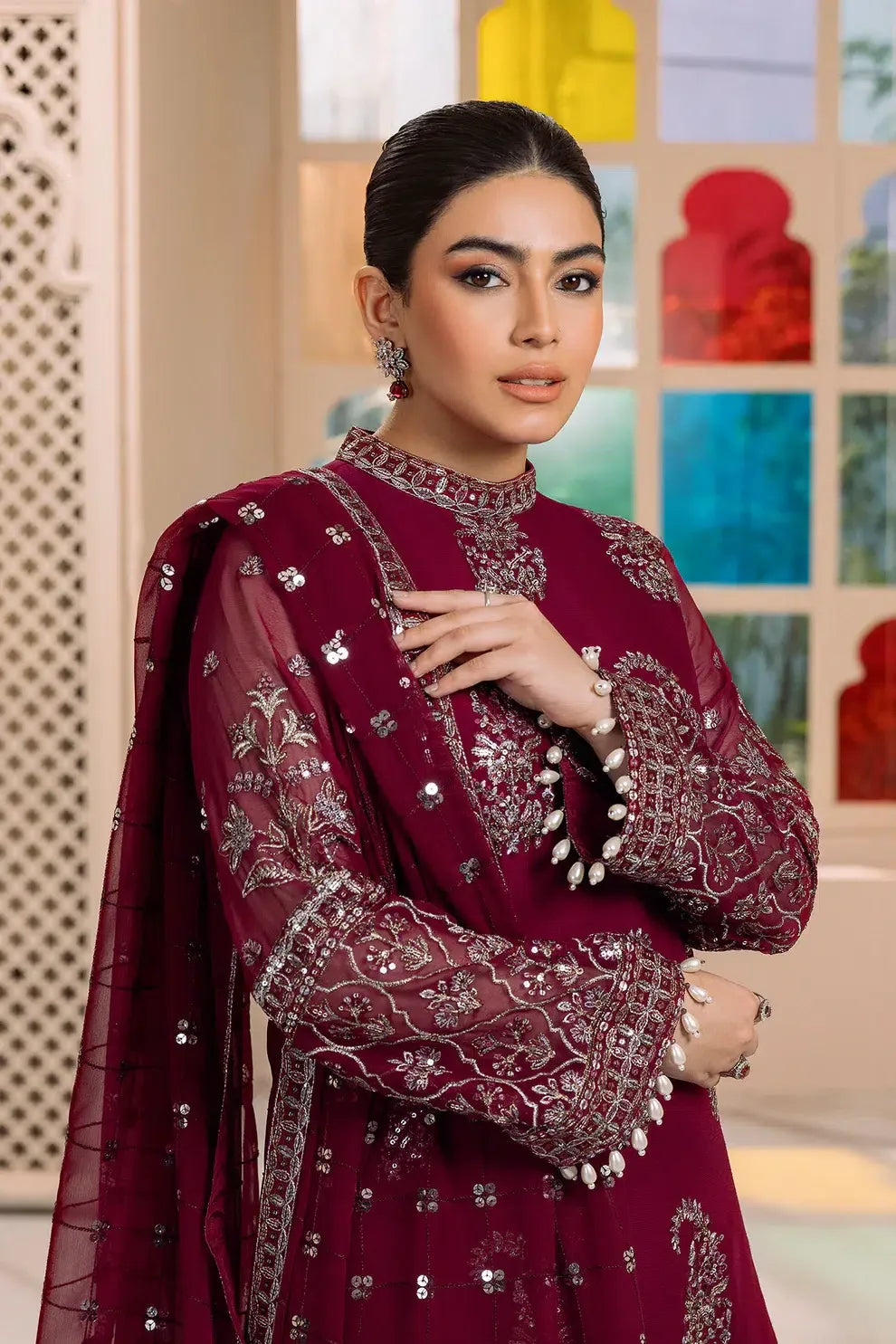 Alizeh | Dua Formals 23 | DUA-V01D06A- AMAYA ( MAGENTA ) - Rang-e-Khaas