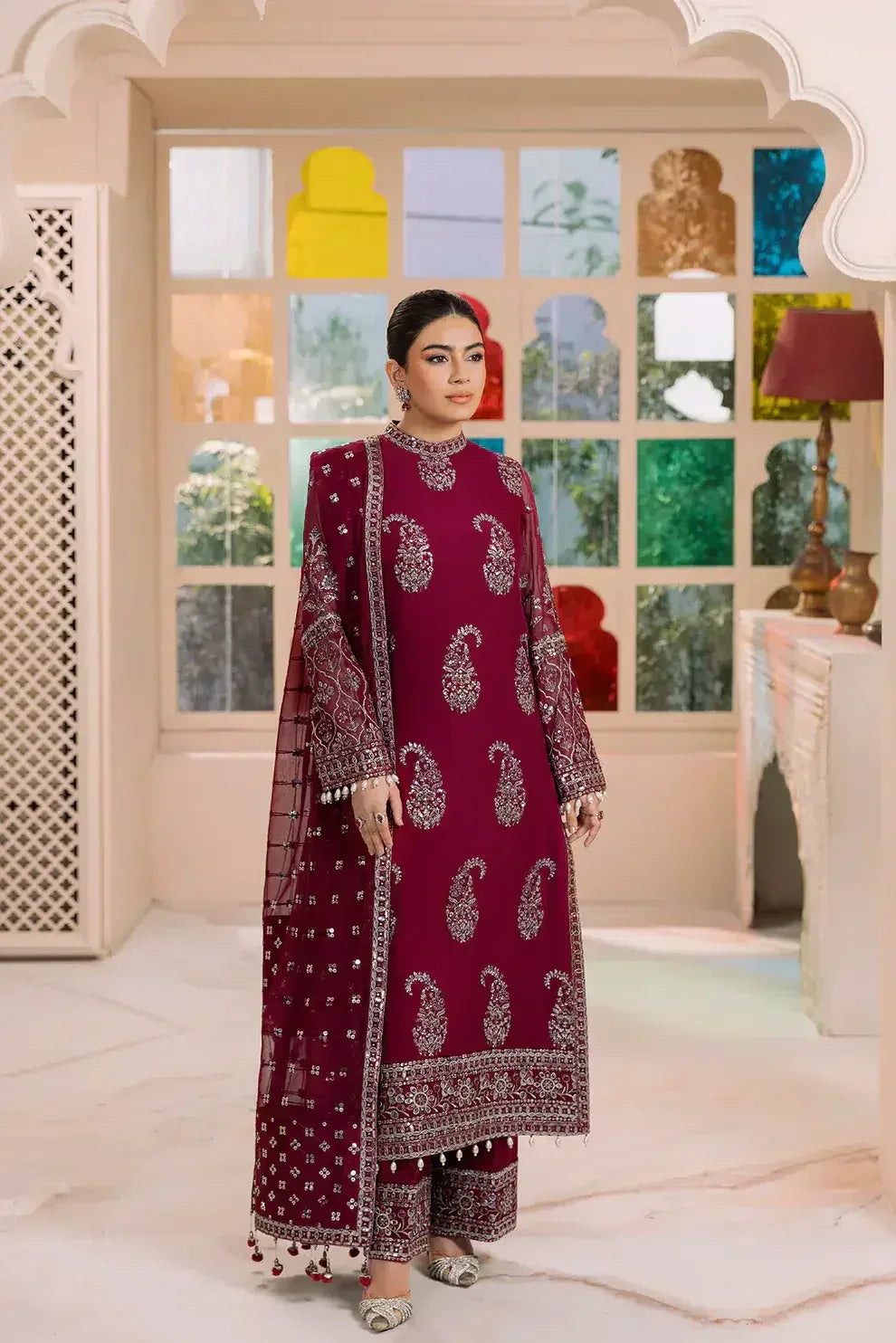 Alizeh | Dua Formals 23 | DUA-V01D06A- AMAYA ( MAGENTA ) - Rang-e-Khaas