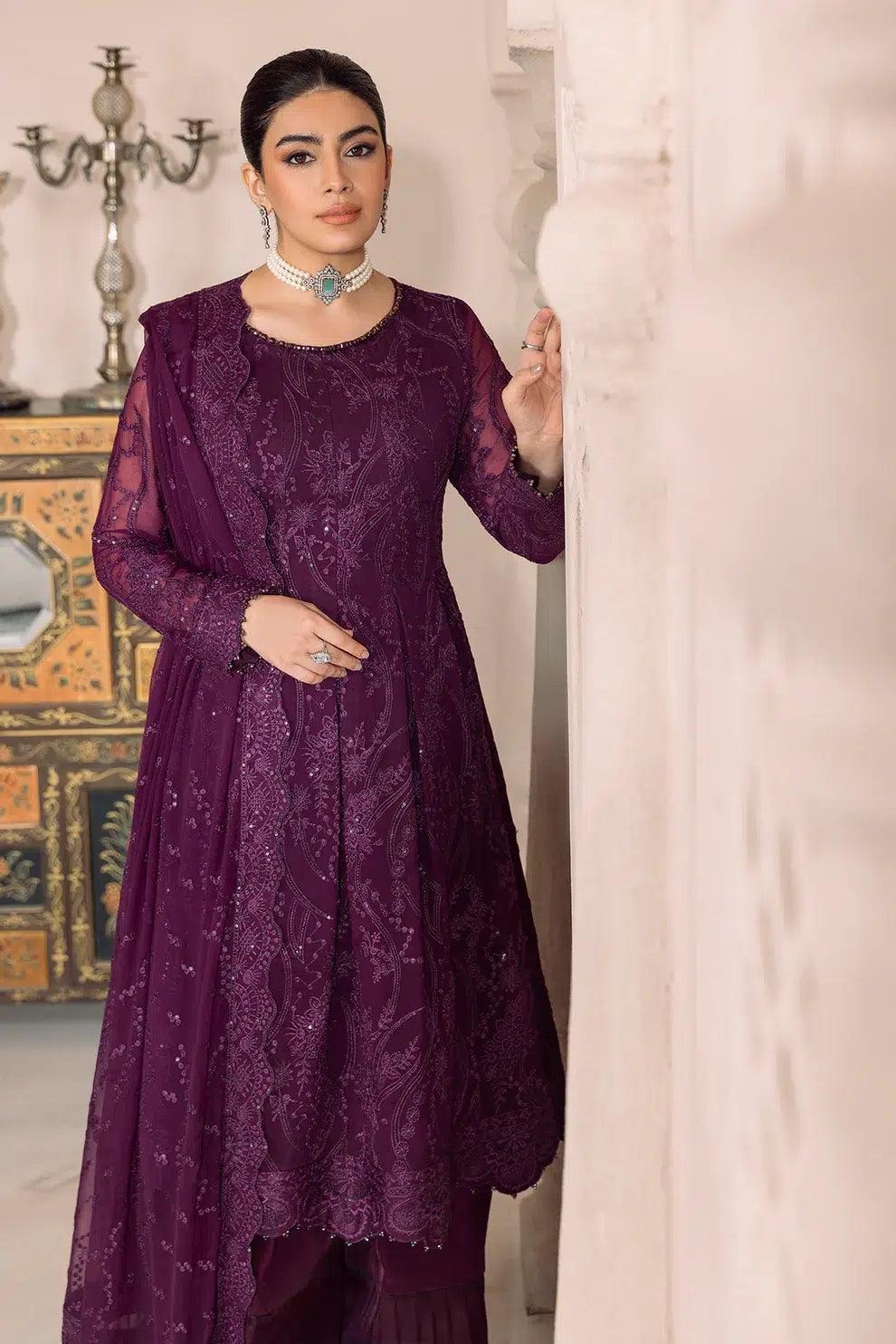 Alizeh | Dua Formals 23 | DUA-V01D03A- SYLVI ( PURPLE ) - Rang-e-Khaas