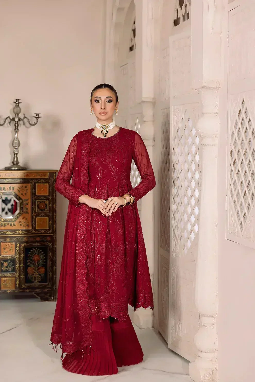 Alizeh | Dua Formals 23 | DUA-V01D03B- SYLVI ( RED ) - Rang-e-Khaas