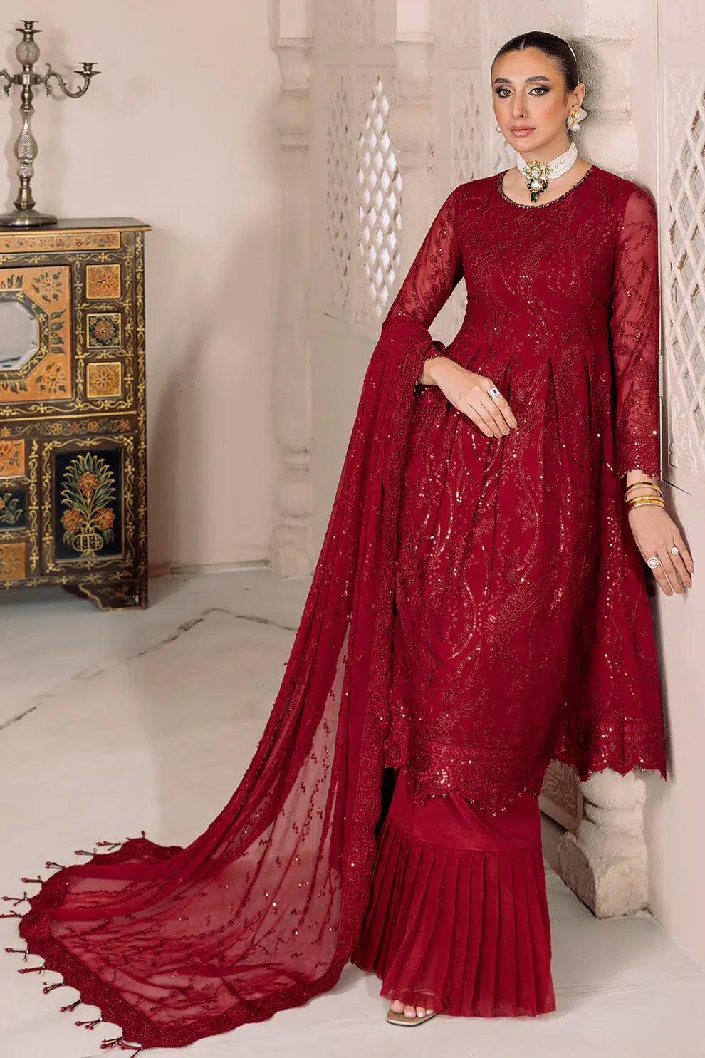 Alizeh | Dua Formals 23 | DUA-V01D03B- SYLVI ( RED ) - Rang-e-Khaas