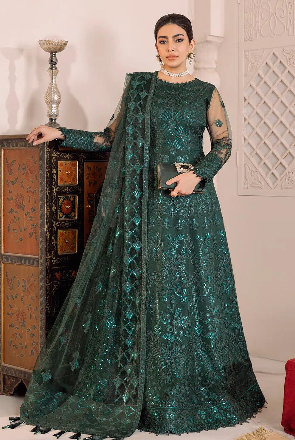 Alizeh | Dua Formals 23 | DUA-V01D05A- RYAN ( GREEN ) - Rang-e-Khaas