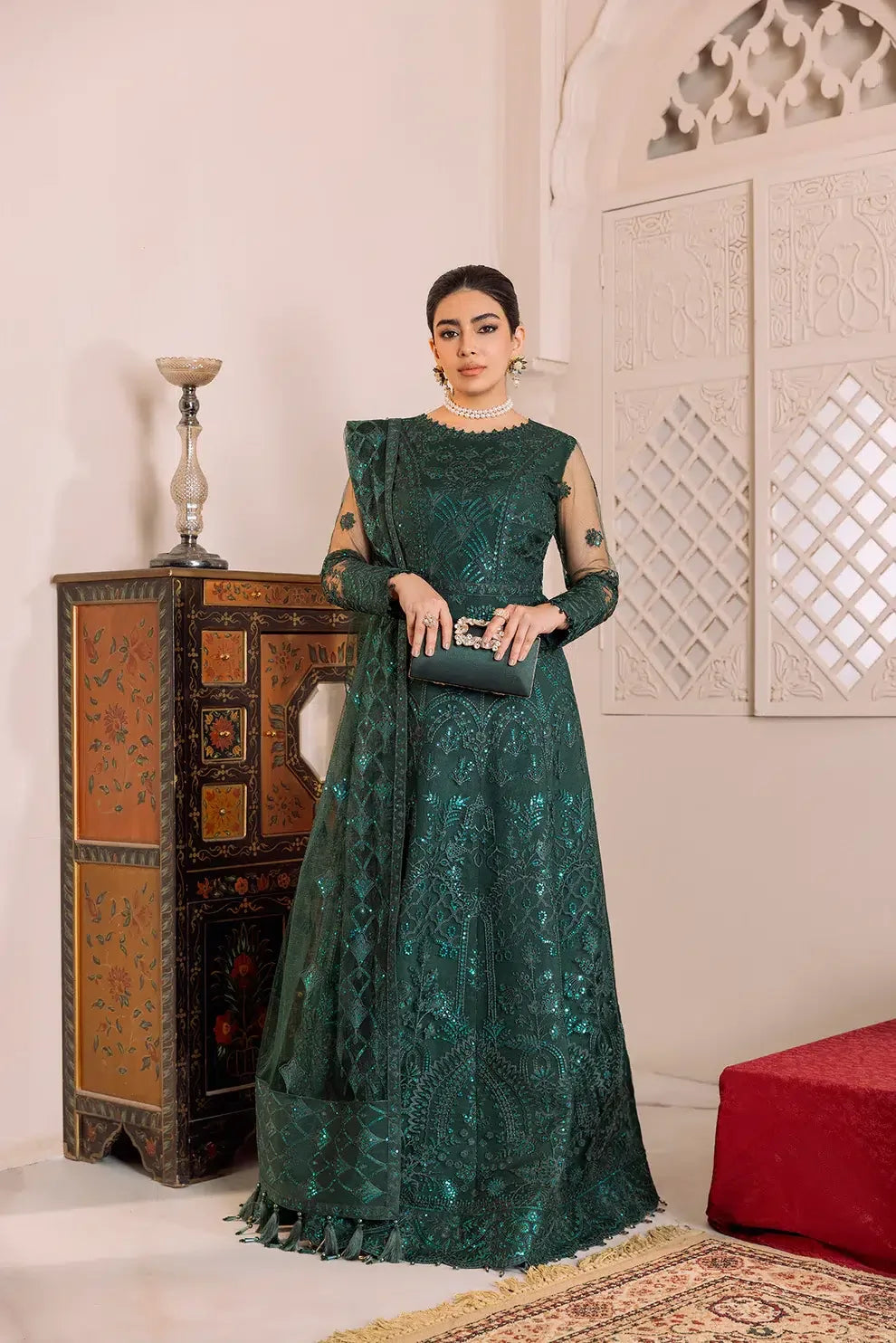 Alizeh | Dua Formals 23 | DUA-V01D05A- RYAN ( GREEN ) - Rang-e-Khaas