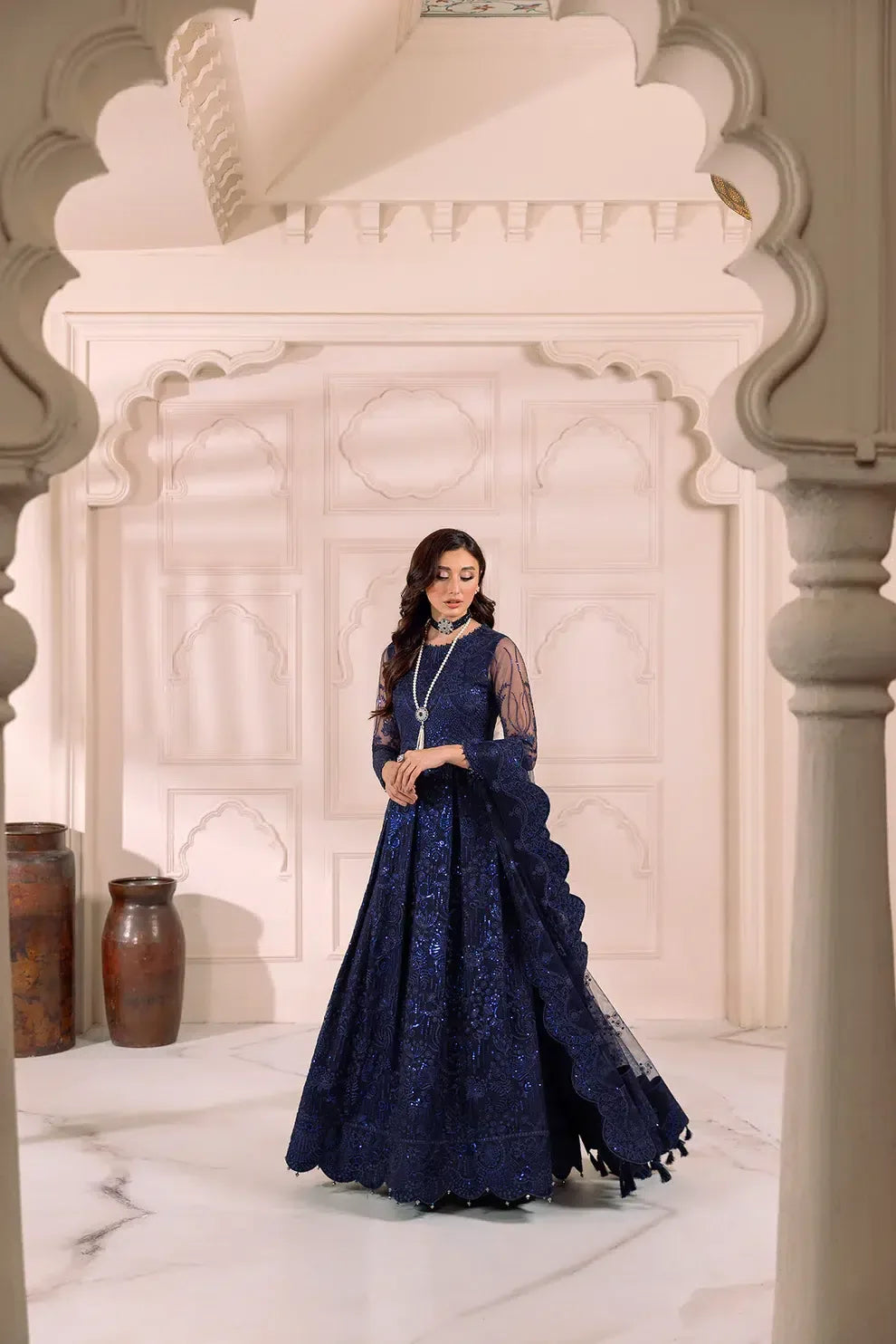 Alizeh | Dua Formals 23 | DUA-V01D01A- KHIRAD ( BLUE ) - Rang-e-Khaas