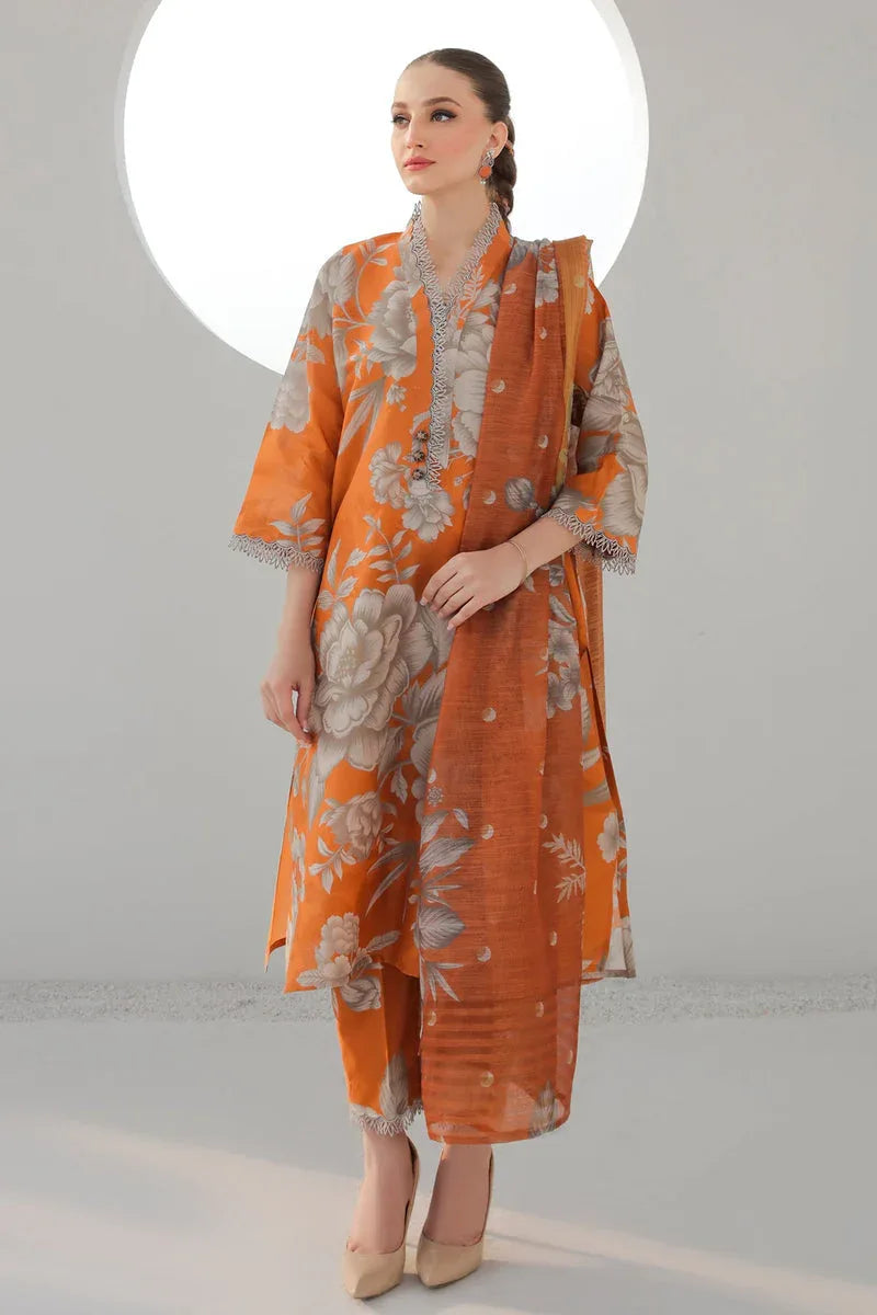 Baroque | Lawn Collection 24 | UF-312 - Rang-e-Khaas