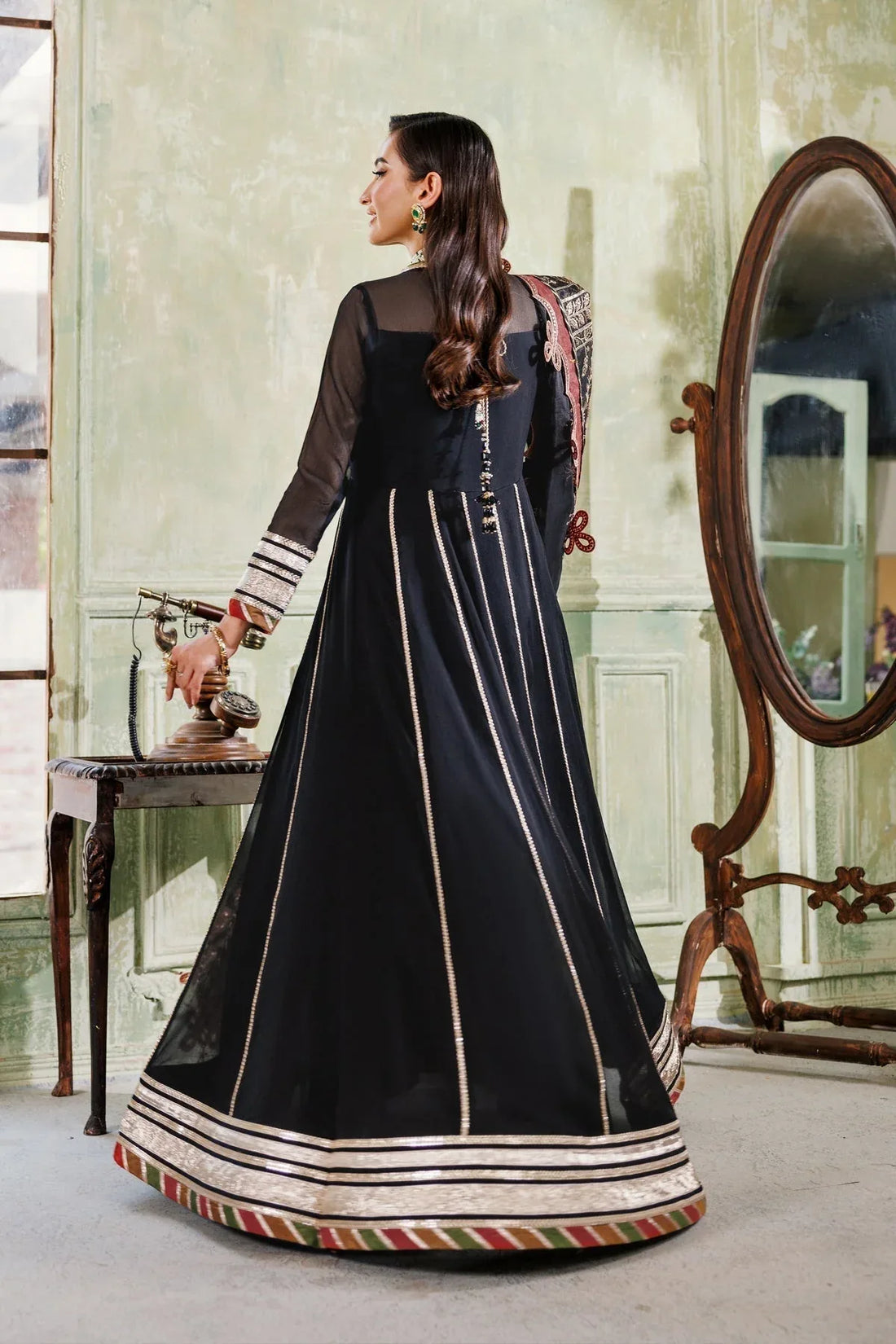 Alizeh | Ready to wear | Black Dress 3 piece - RTW1026 - Rang-e-Khaas