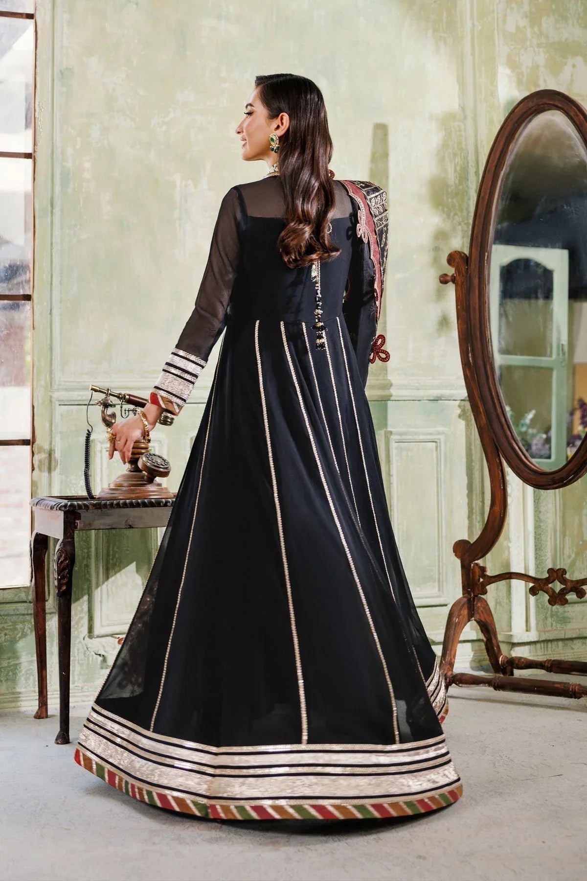 Alizeh | Ready to wear | Black Dress 3 piece - RTW1026 - Rang-e-Khaas