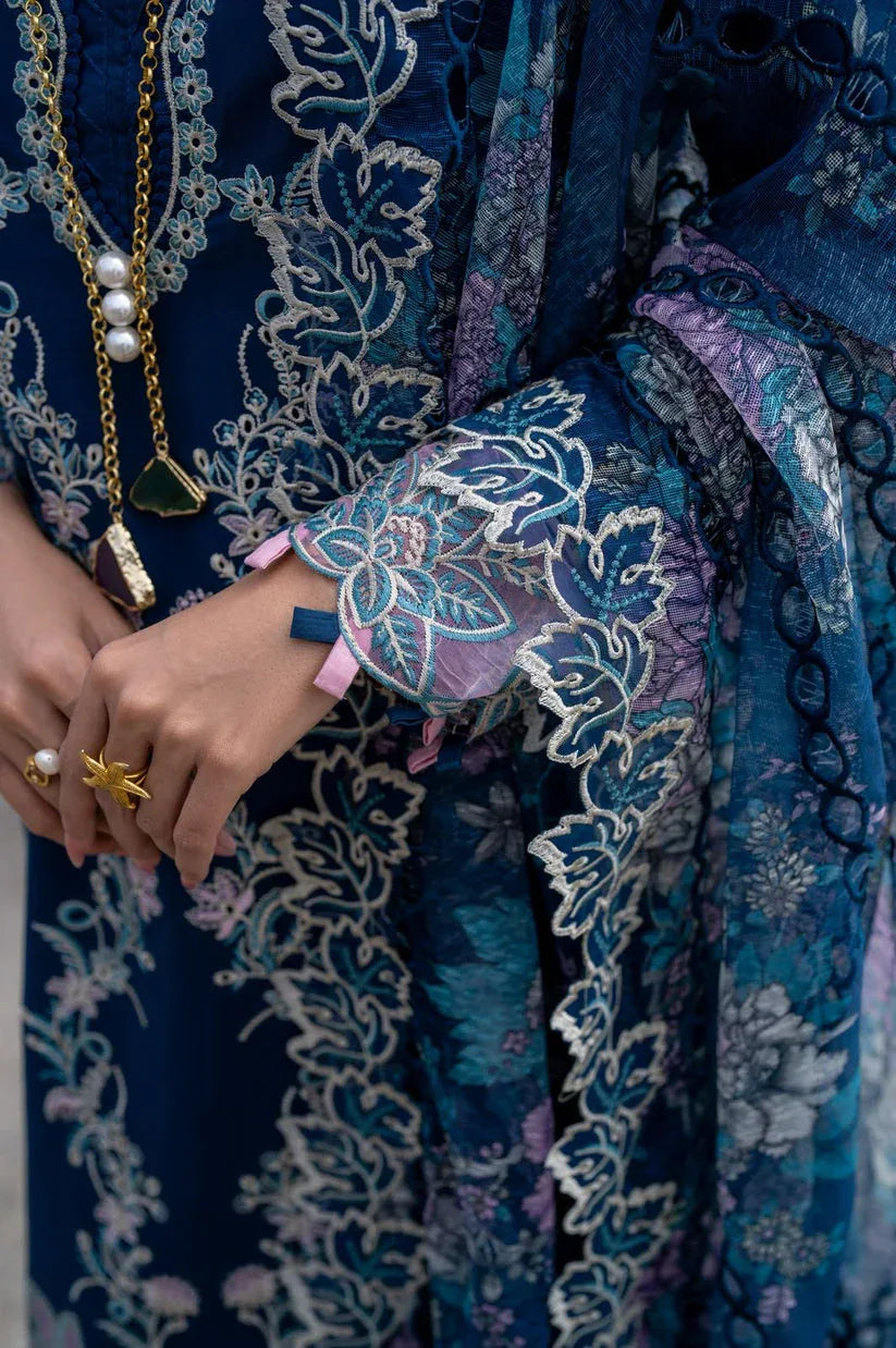 Aabyaan | Saagar Luxury Lawn 25 | AZURA (AS-03) - Rang-e-Khaas