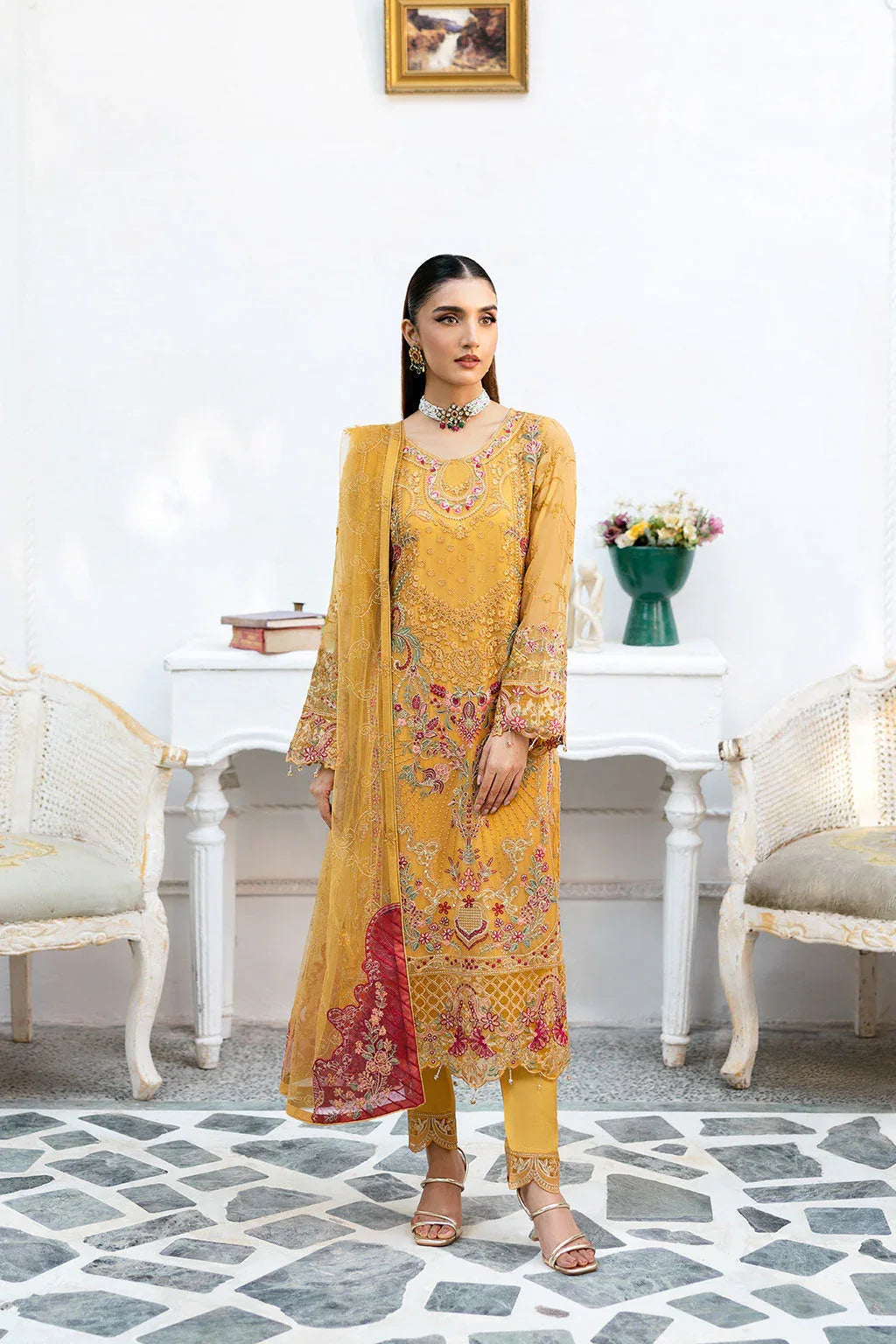 Ramsha | Chevron Chiffon Collection | A-1004 - Rang-e-Khaas