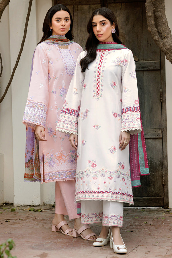 Farasha | Summer Weaves Embroidered Lawn | Coral Peach - Rang-e-Khaas