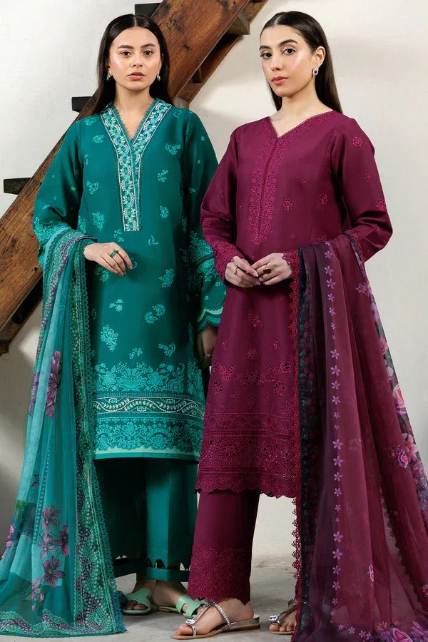 Farasha | Summer Weaves Embroidered Lawn | Garnet Passion - Rang-e-Khaas