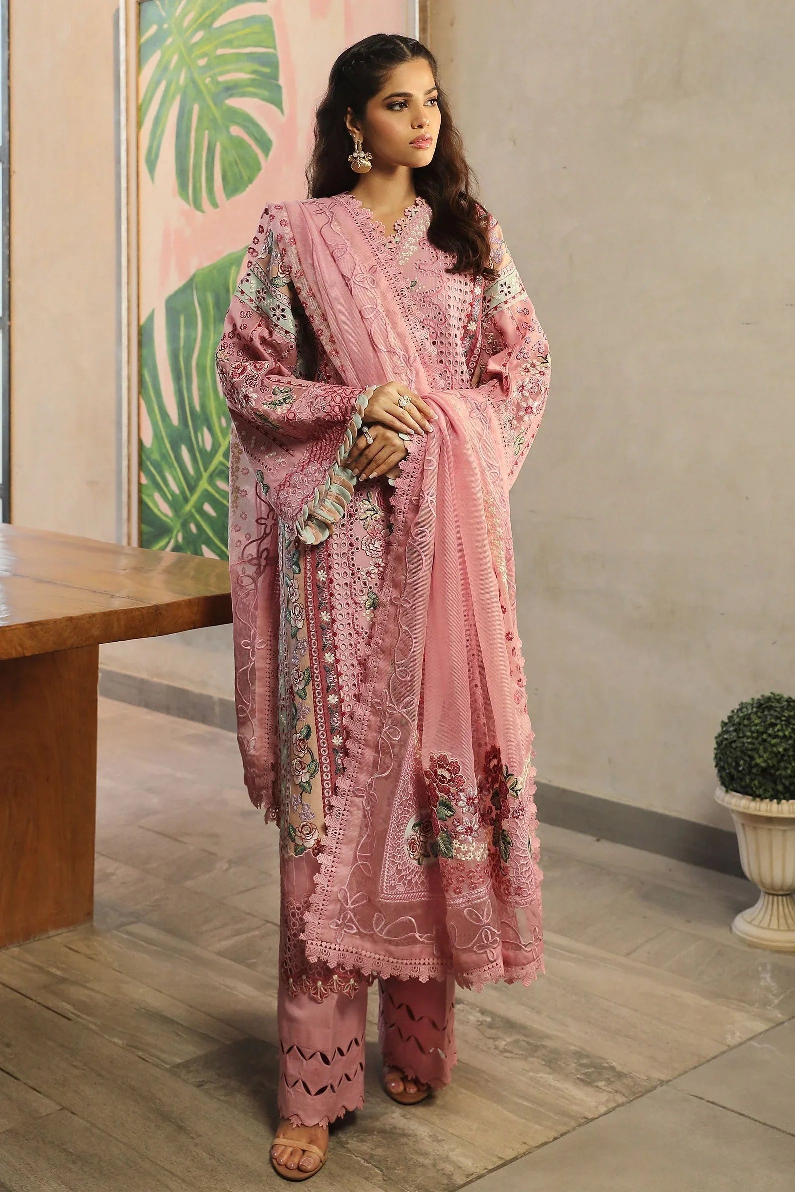 Maryam Hussain | Luxury Lawn 24 | CORAL - Rang-e-Khaas