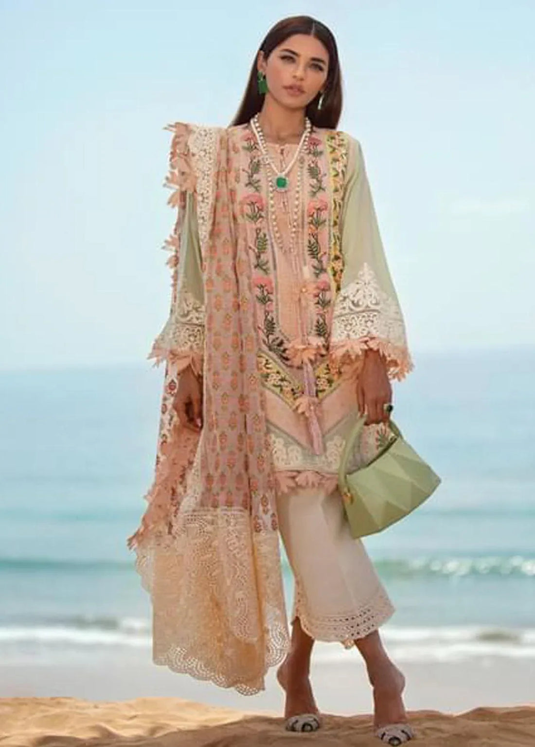 Crimson | Embroidered Lawn Suit | CR22L 4A Sorbet Pink - Rang-e-Khaas