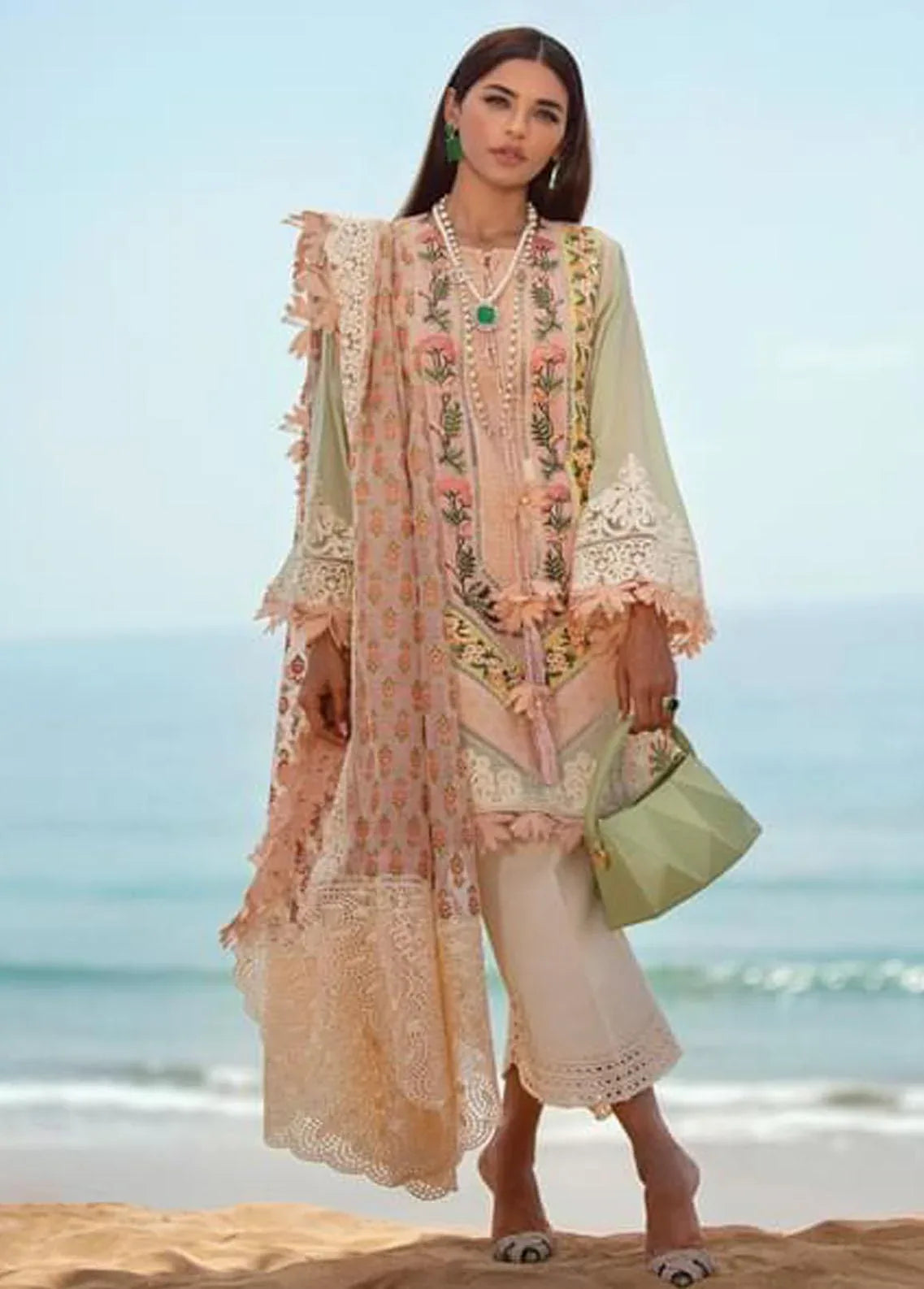 Crimson | Embroidered Lawn Suit | CR22L 4A Sorbet Pink - Rang-e-Khaas