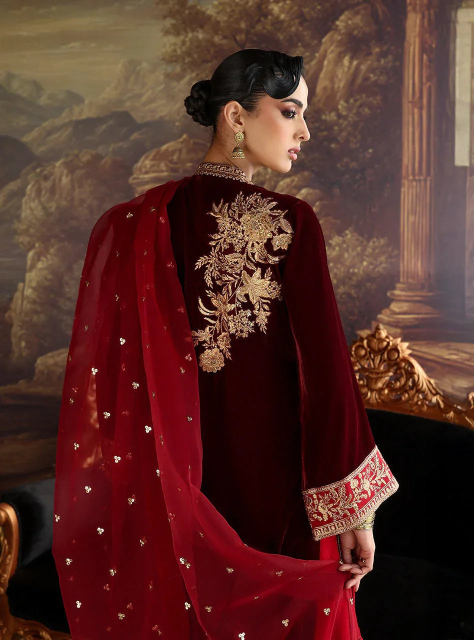 Zainab Chottani | Velura Velvet Edit 25 | Nur Long Shirt - Rang-e-Khaas