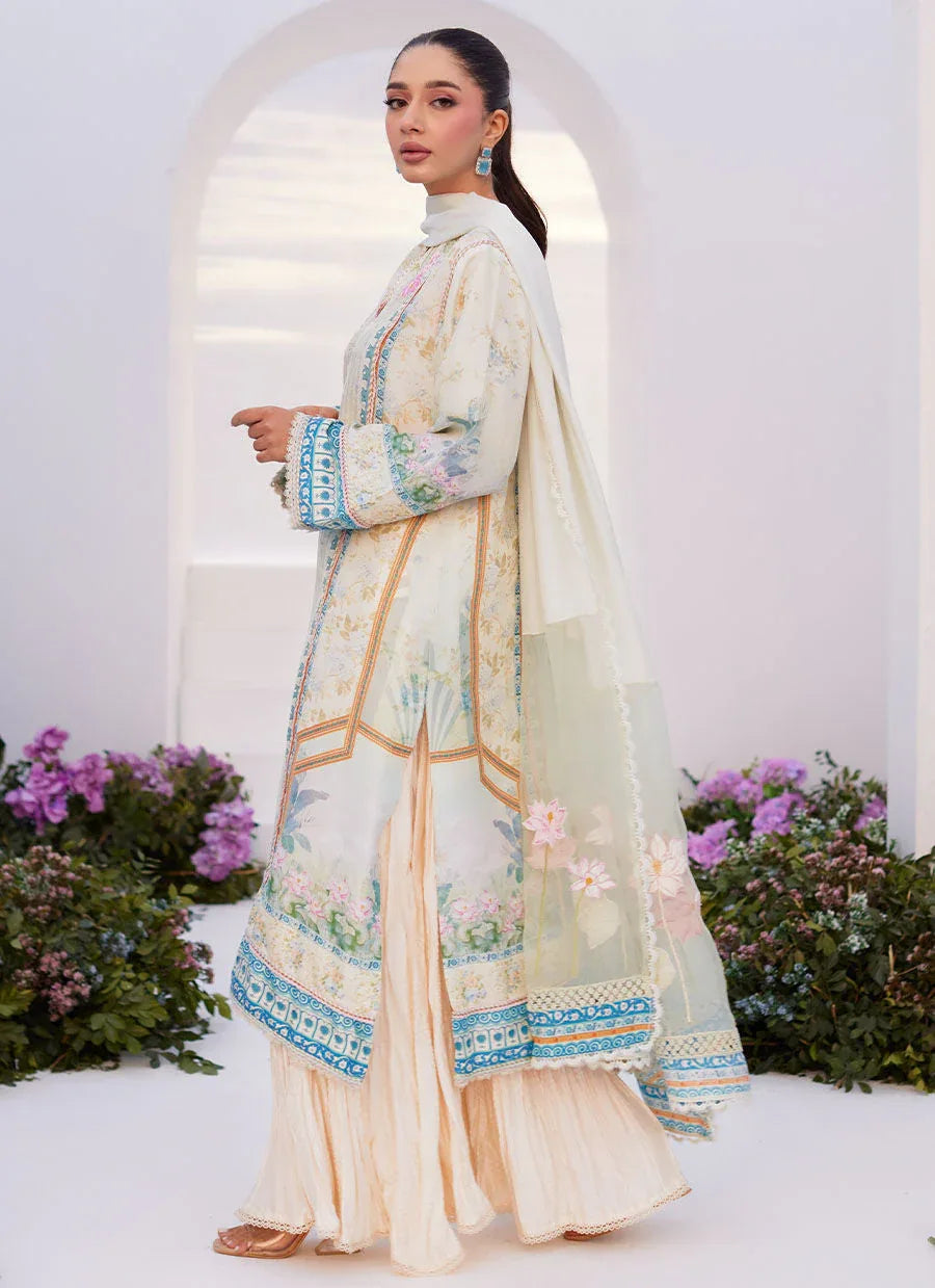 Farah Talib Aziz | Zaza Prints 24 | TURKISH AQUA SHIRT AND DUPATTA - Rang-e-Khaas