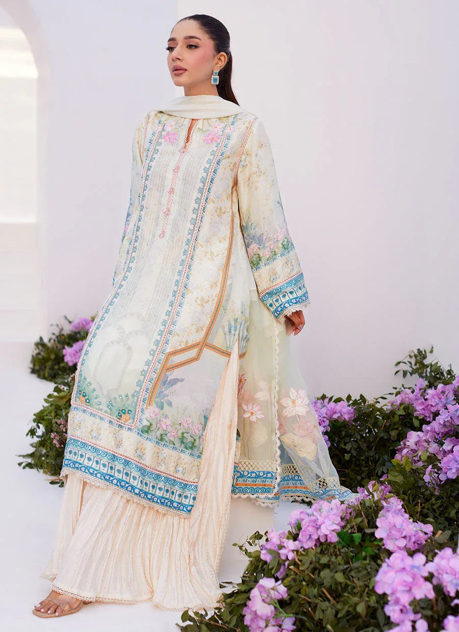Farah Talib Aziz | Zaza Prints 24 | TURKISH AQUA SHIRT AND DUPATTA - Rang-e-Khaas