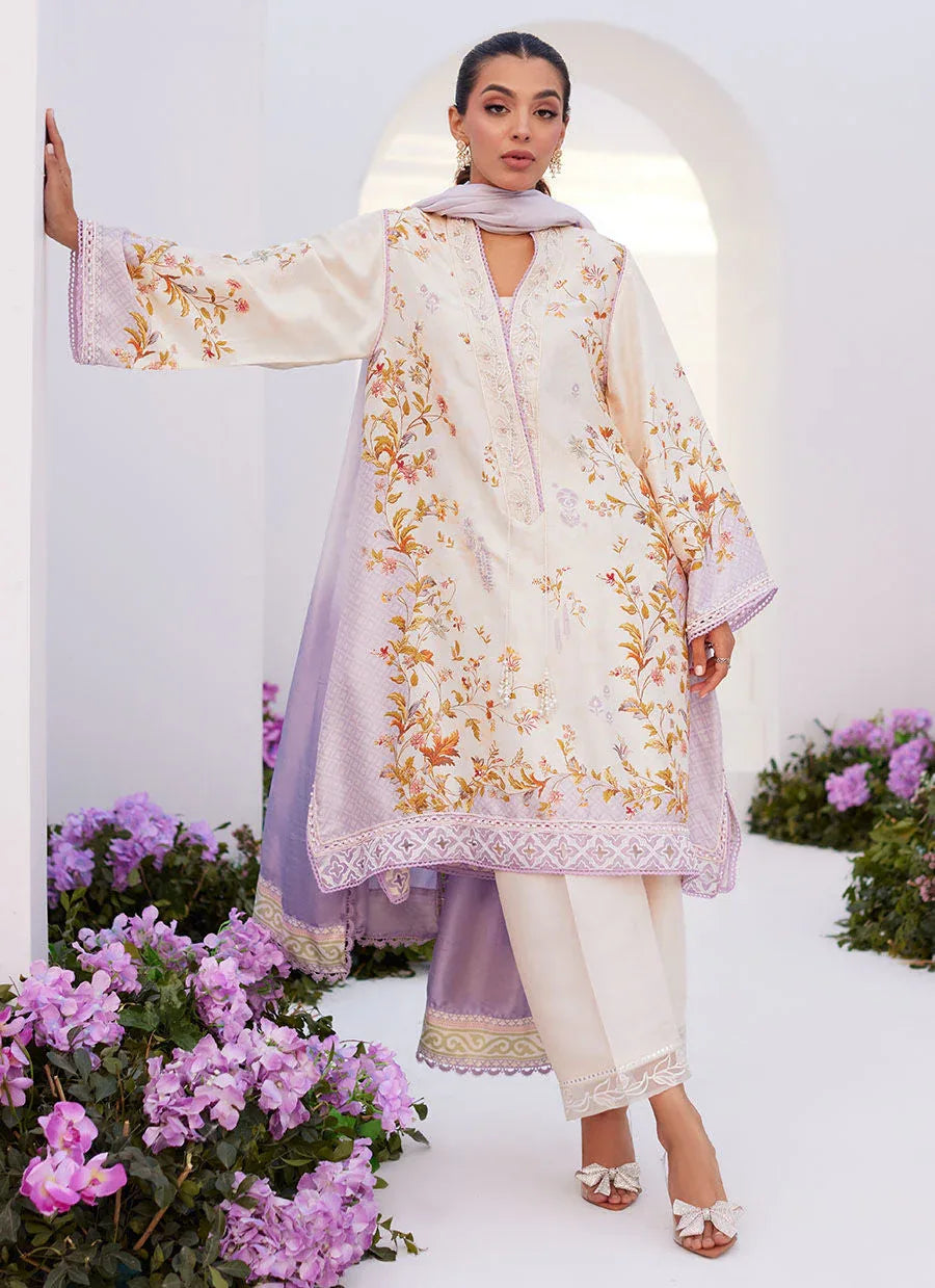 Farah Talib Aziz | Zaza Prints 24 | AMETHYST TRELLIS SHIRT AND DUPATTA - Rang-e-Khaas