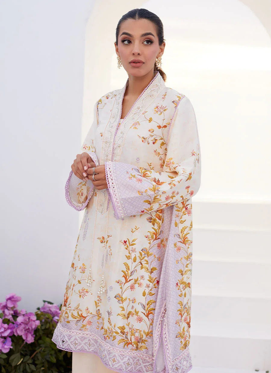 Farah Talib Aziz | Zaza Prints 24 | AMETHYST TRELLIS SHIRT AND DUPATTA - Rang-e-Khaas