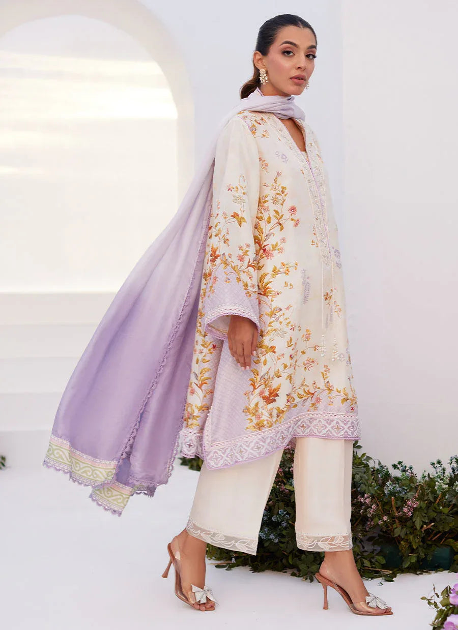 Farah Talib Aziz | Zaza Prints 24 | AMETHYST TRELLIS SHIRT AND DUPATTA - Rang-e-Khaas