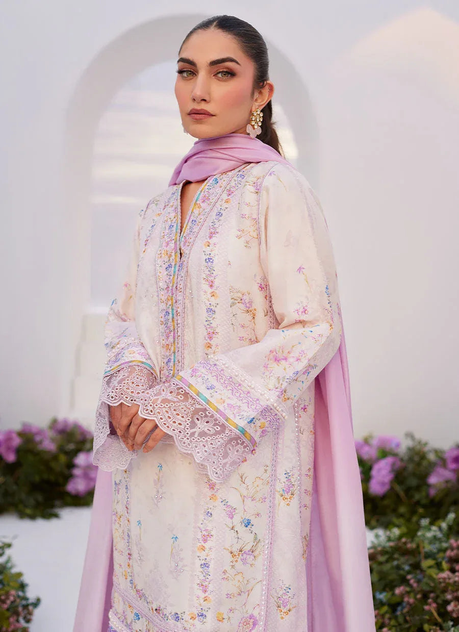 Farah Talib Aziz | Zaza Prints 24 | HEATHER LAVENDER SHIRT AND DUPATTA - Rang-e-Khaas