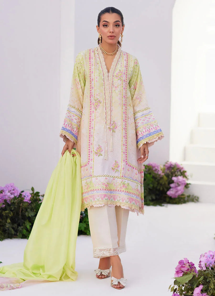 Farah Talib Aziz | Zaza Prints 24 | PEAR OMBRE SHIRT AND DUPATTA - Rang-e-Khaas