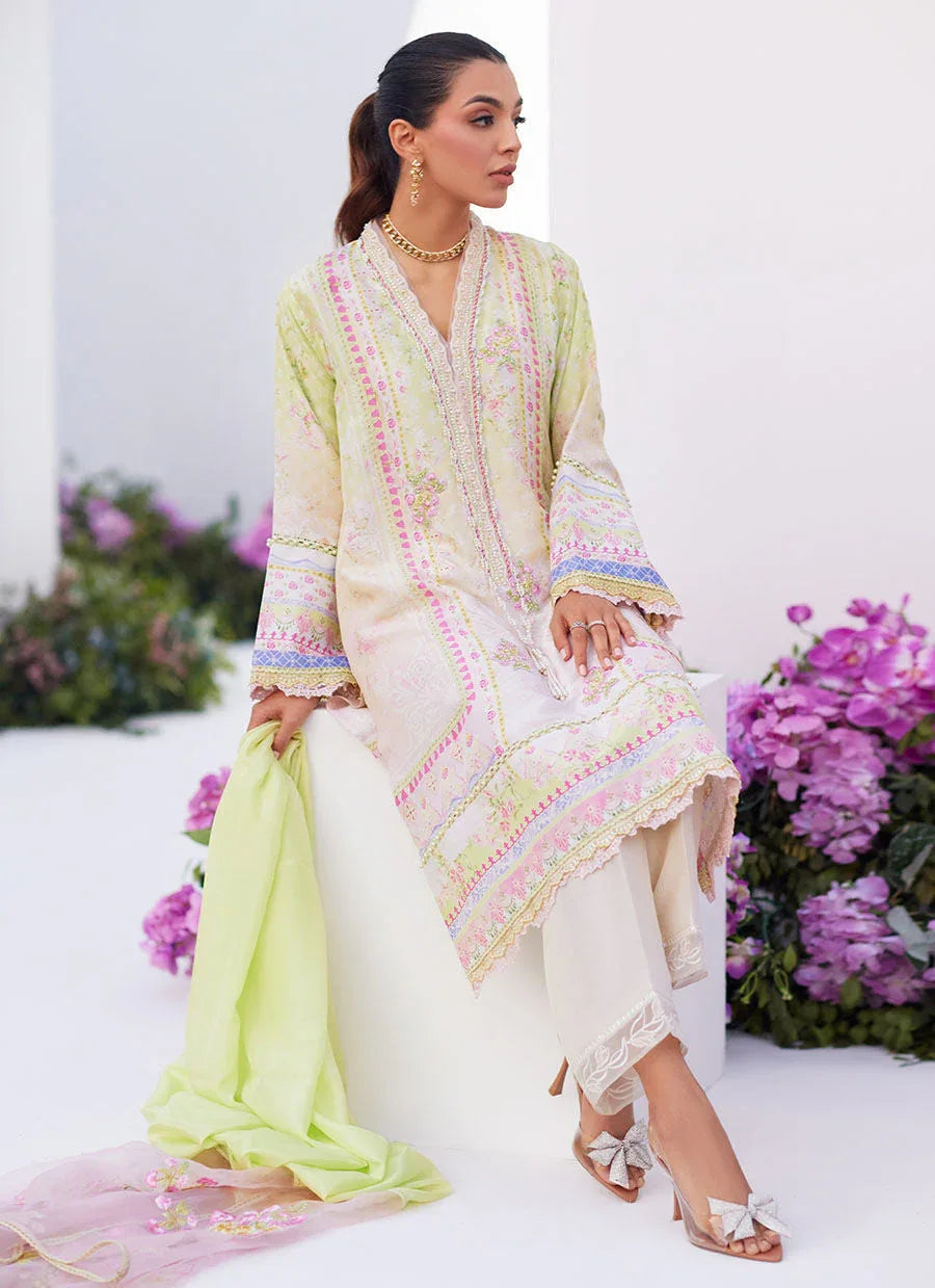 Farah Talib Aziz | Zaza Prints 24 | PEAR OMBRE SHIRT AND DUPATTA - Rang-e-Khaas
