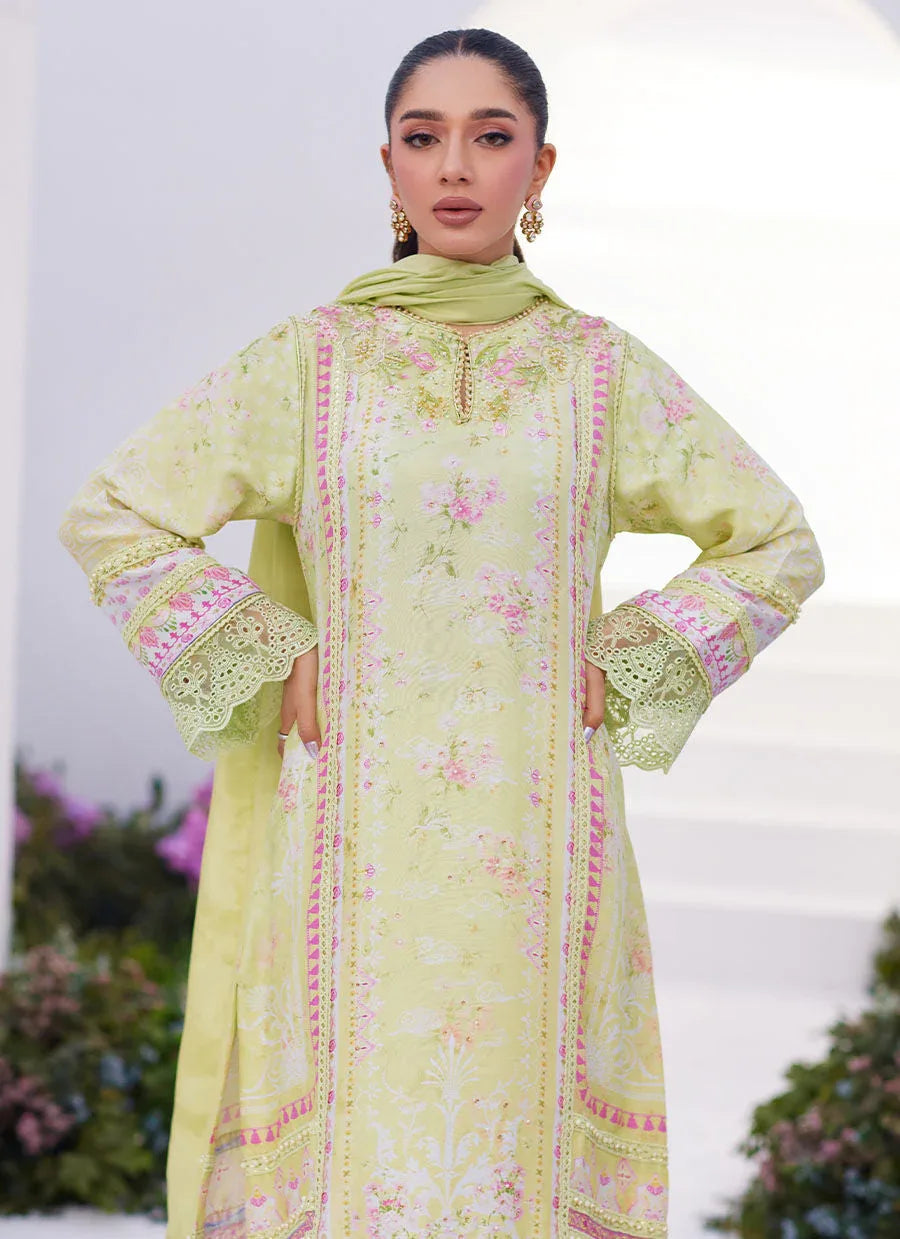 Farah Talib Aziz | Zaza Prints 24 | KELLY LIME SHIRT AND DUPATTA - Rang-e-Khaas