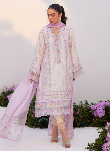 Farah Talib Aziz | Zaza Prints 24 | HEATHER LAVENDER SHIRT AND DUPATTA - Rang-e-Khaas