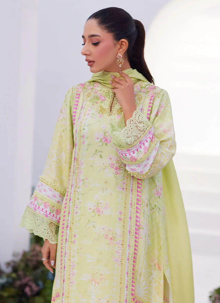 Farah Talib Aziz | Zaza Prints 24 | KELLY LIME SHIRT AND DUPATTA - Rang-e-Khaas